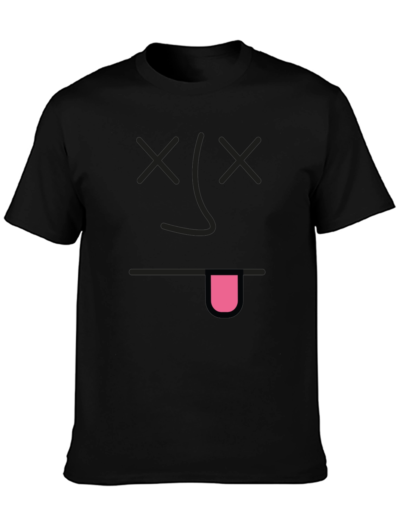 Funny Dead Face Graphic Black T-Shirt
