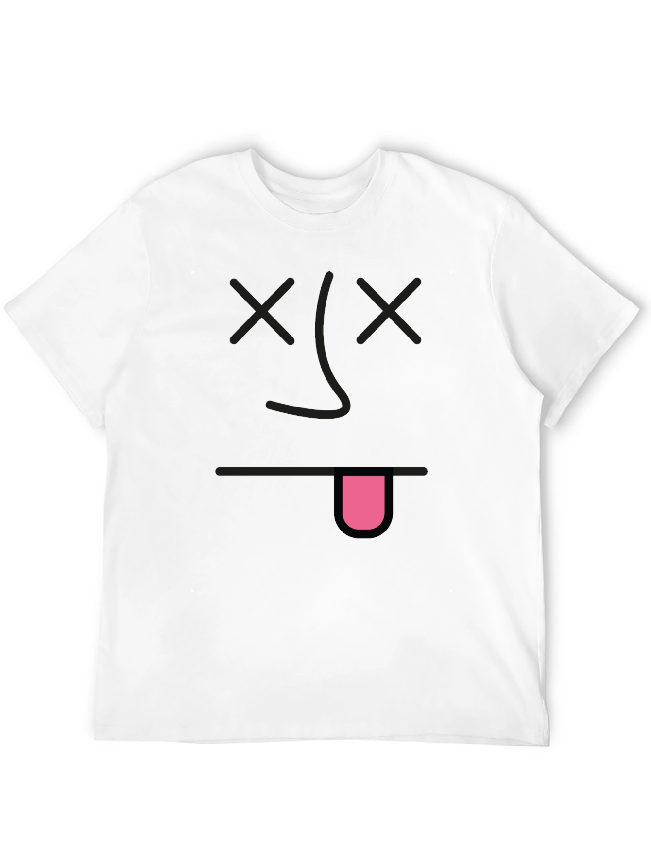 Funny Dead Face Graphic Black T-Shirt