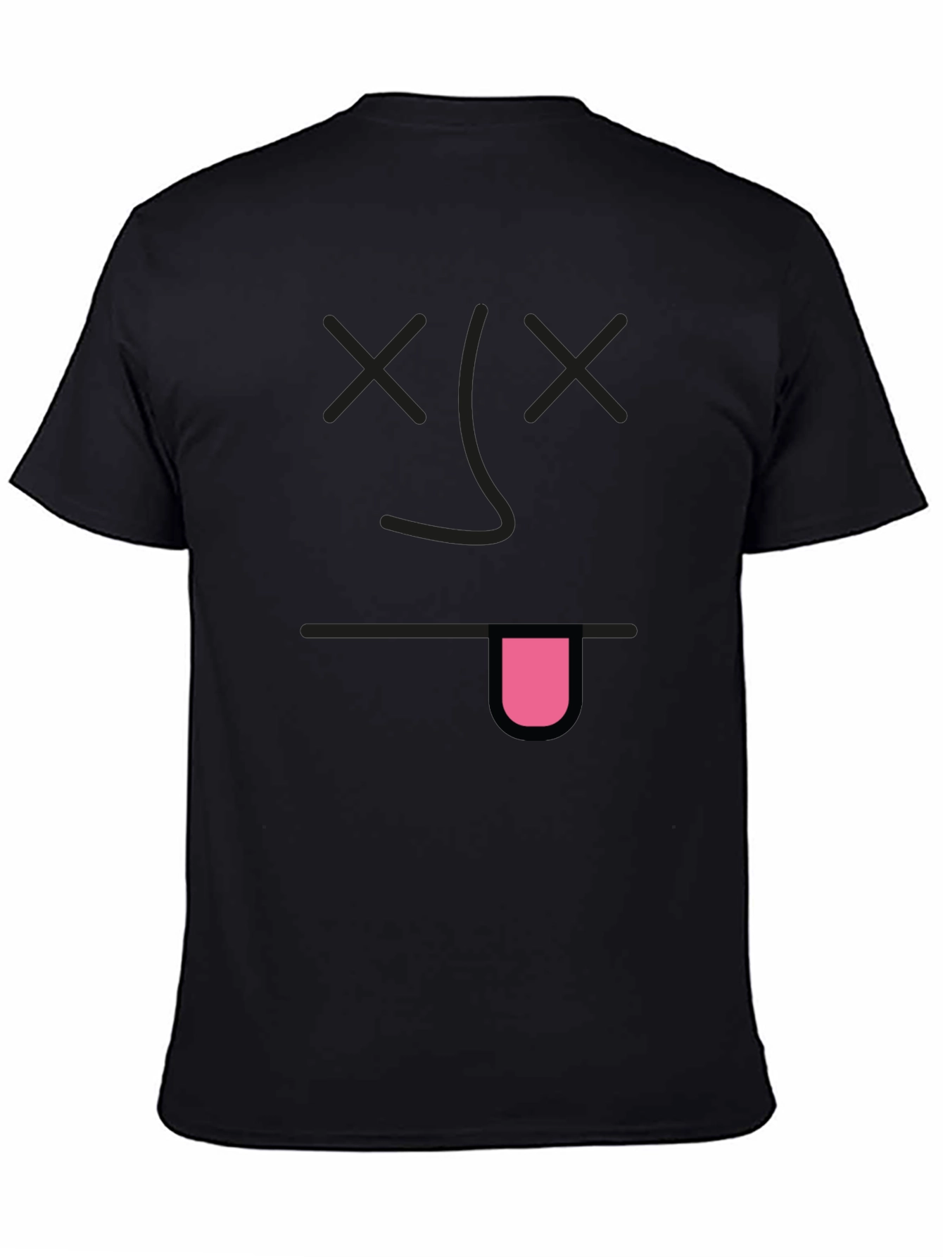 Funny Dead Face Graphic Black T-Shirt