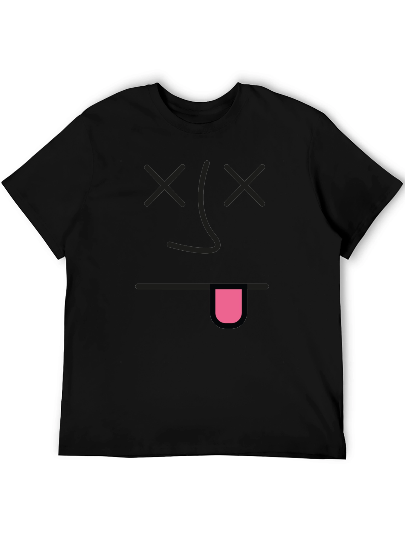 Funny Dead Face Graphic Black T-Shirt
