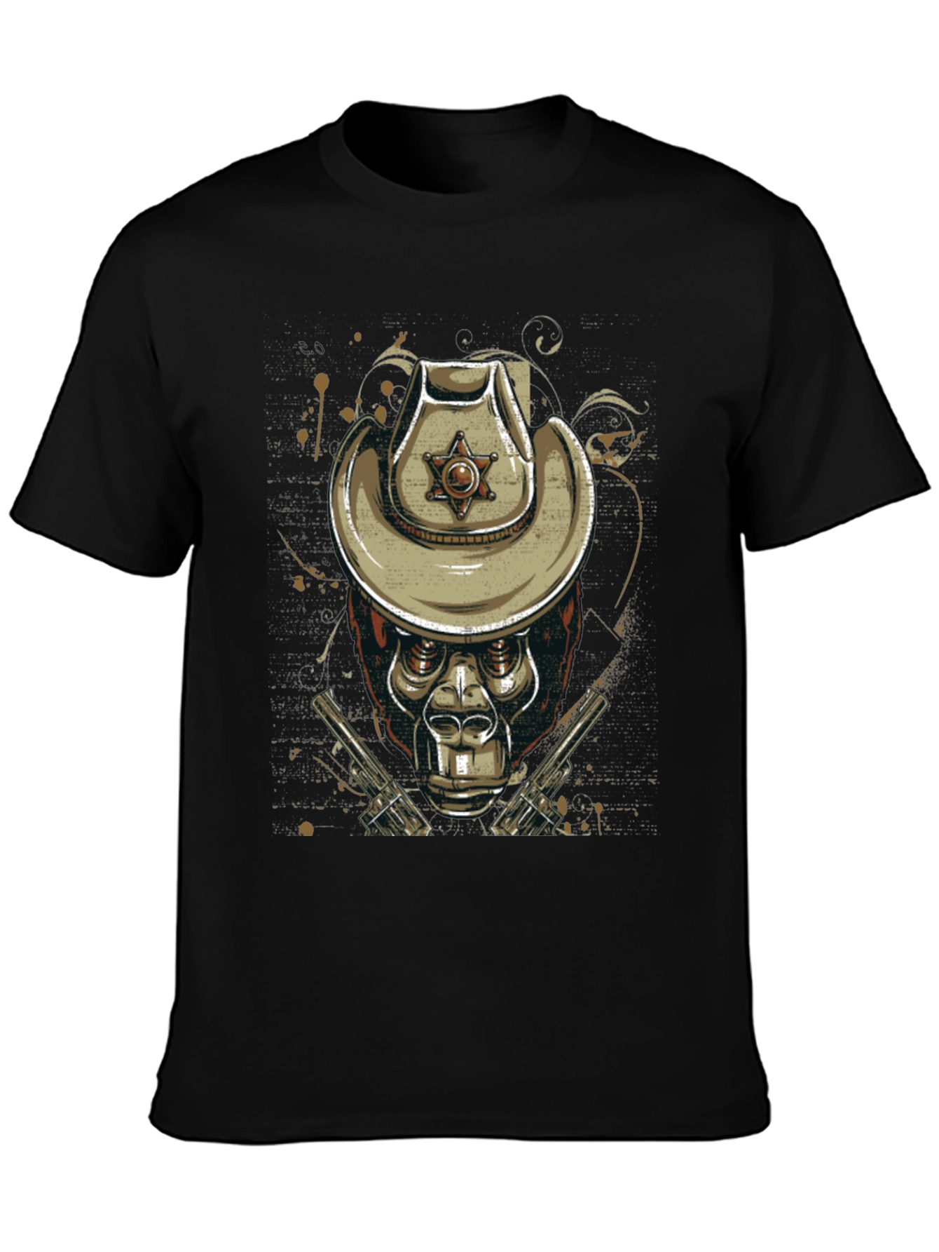 Gorilla Sheriff Graphic T-Shirt - Western Style