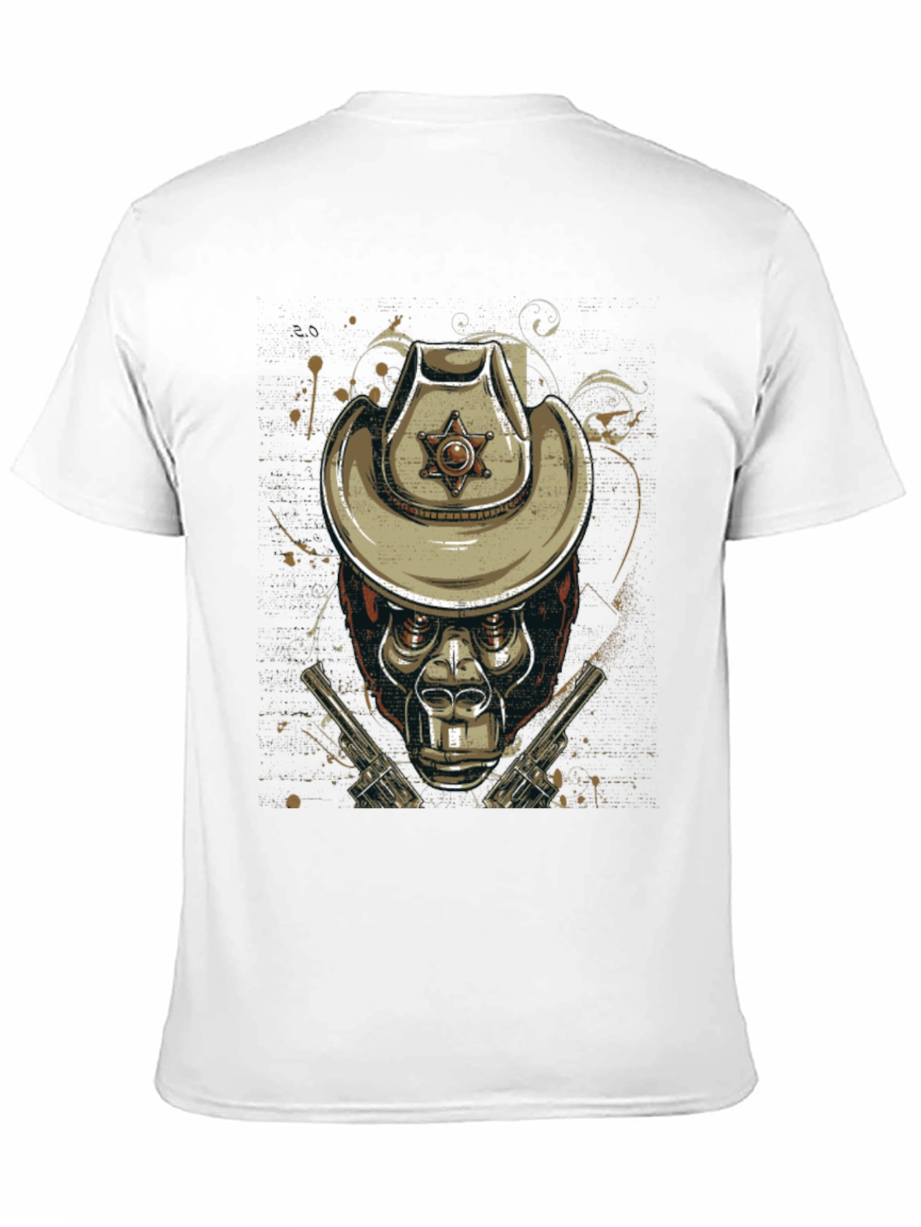 Gorilla Sheriff Graphic T-Shirt - Western Style