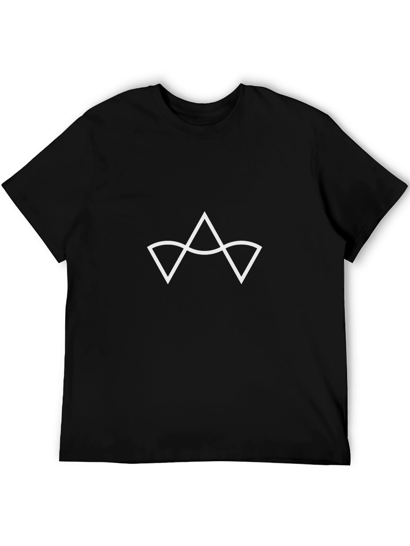 Minimalist Geometric Graphic T-Shirt - Black
