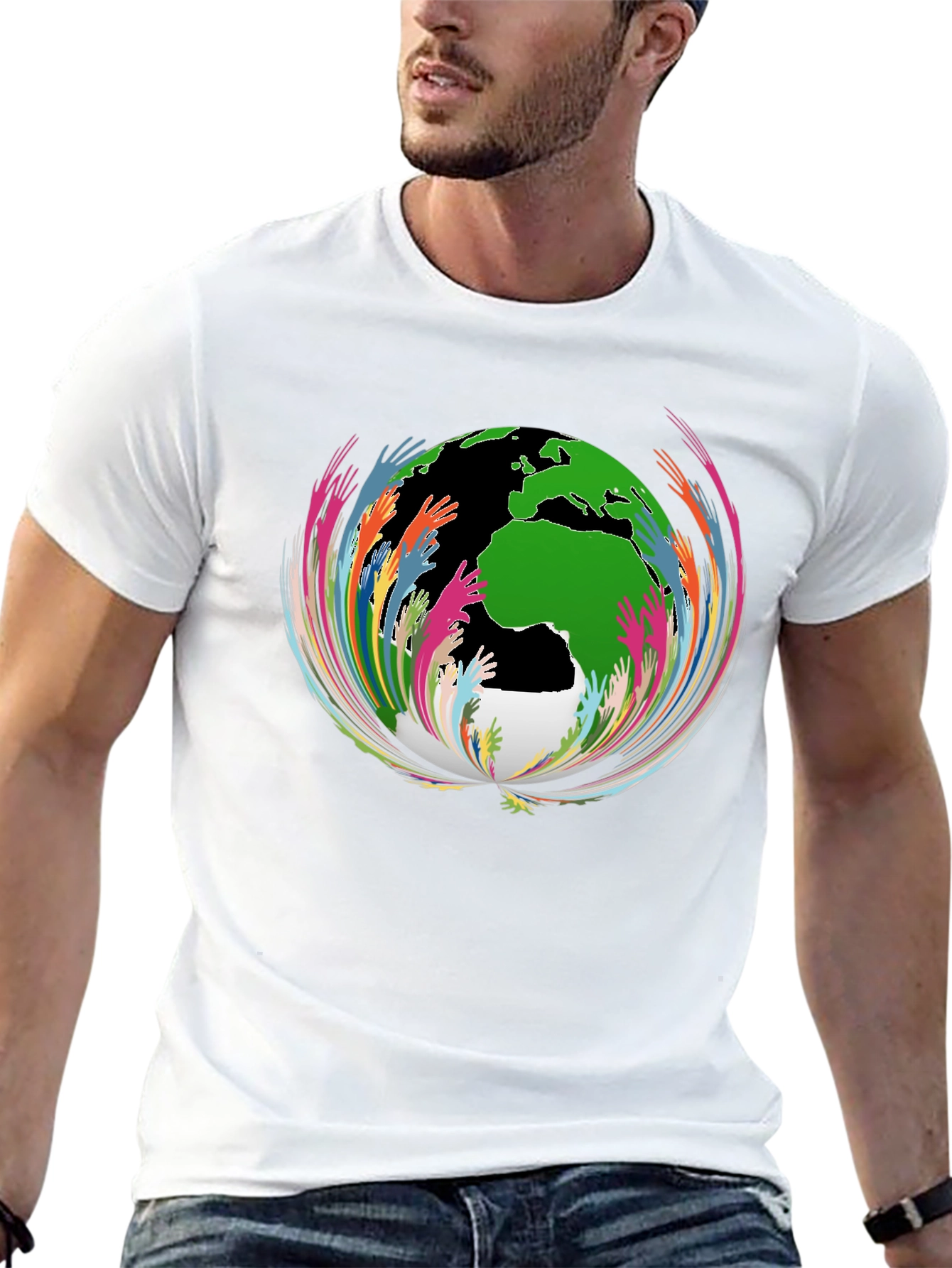 Unity Globe Graphic T-Shirt - Black