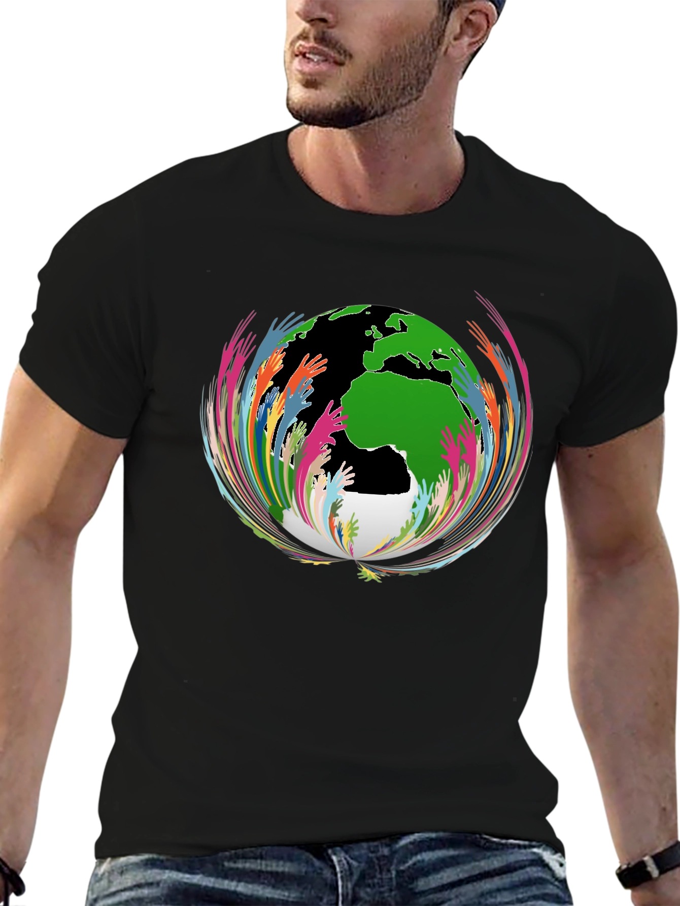 Unity Globe Graphic T-Shirt - Black