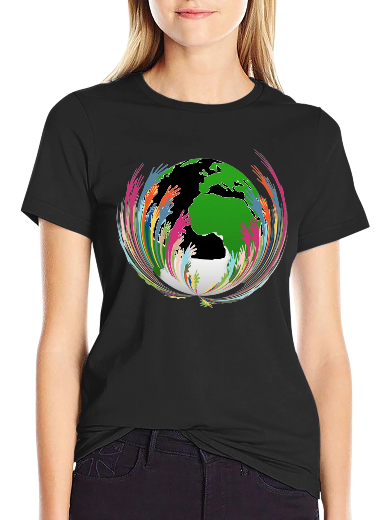Unity Globe Graphic T-Shirt - Black