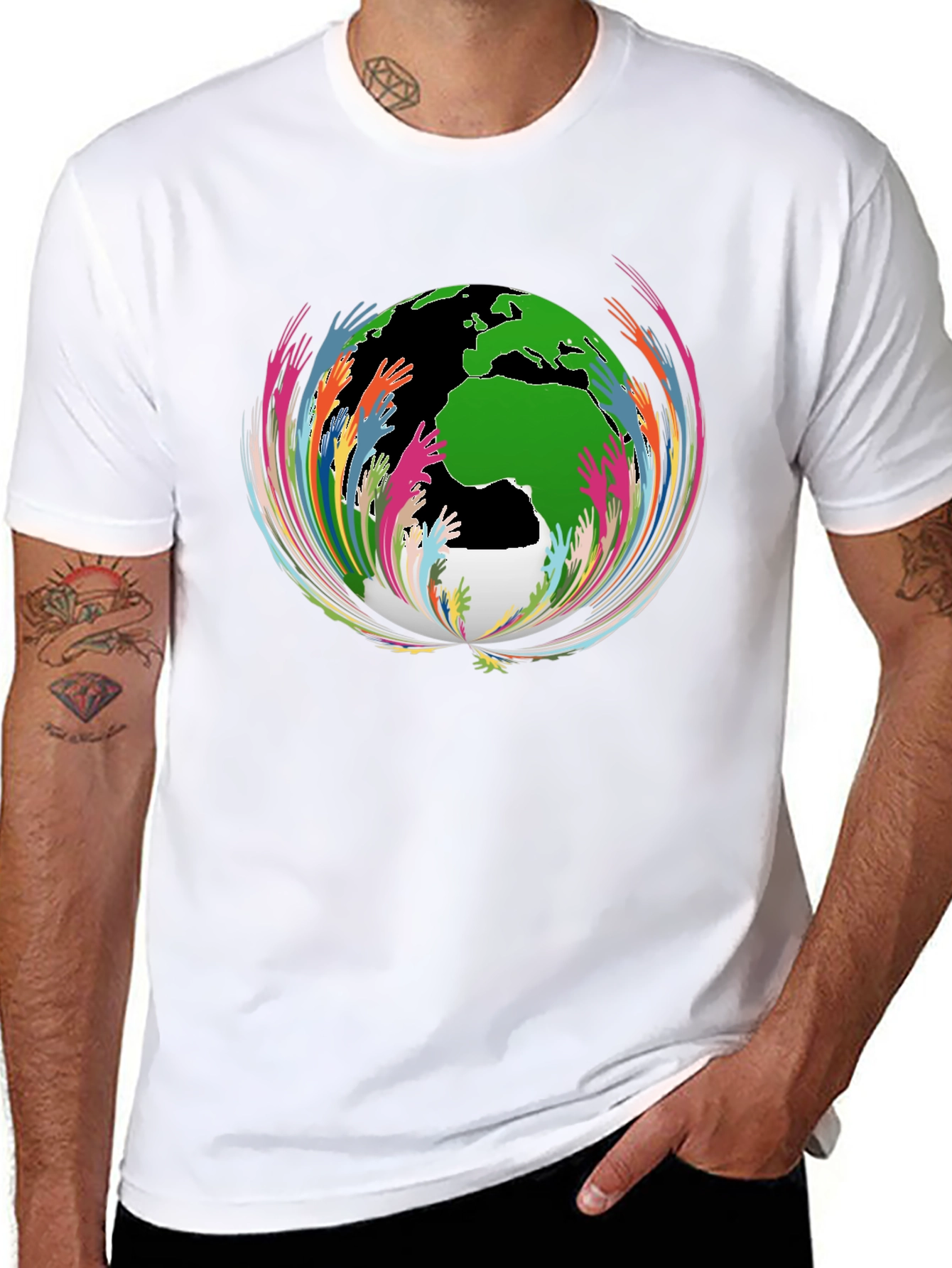 Unity Globe Graphic T-Shirt - Black
