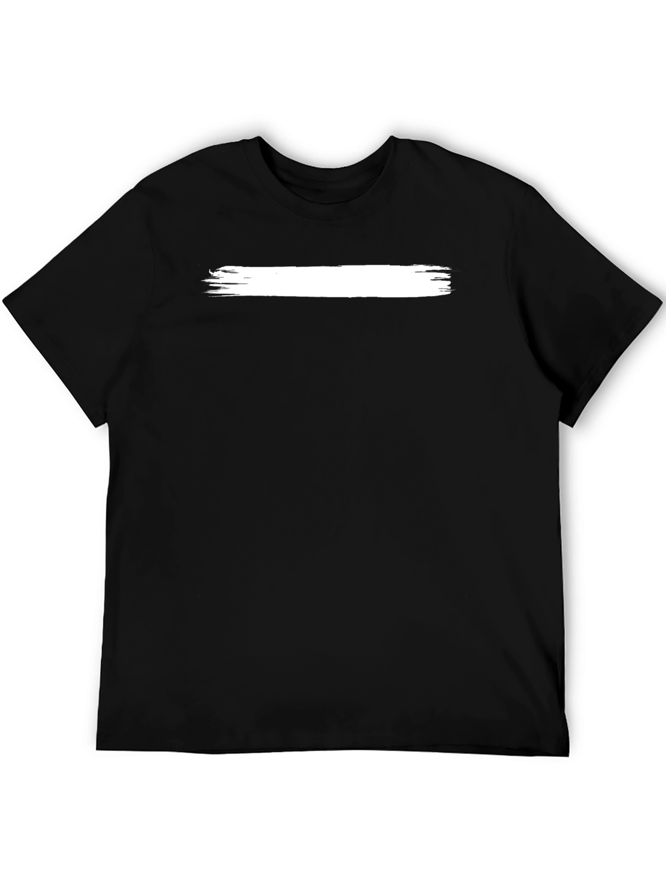 Modern Black T-Shirt with White Brushstroke Design