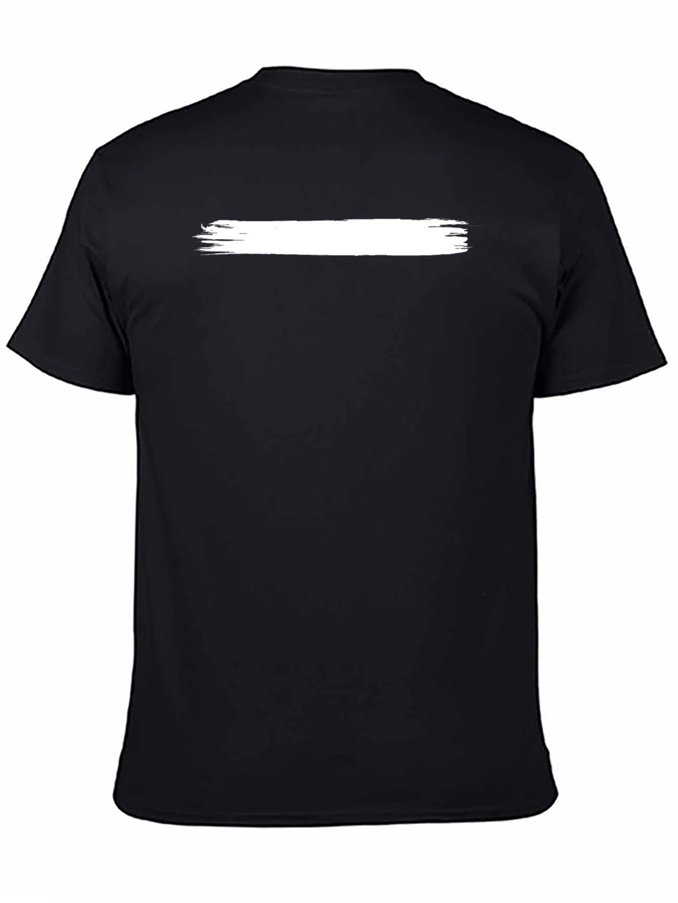 Modern Black T-Shirt with White Brushstroke Design