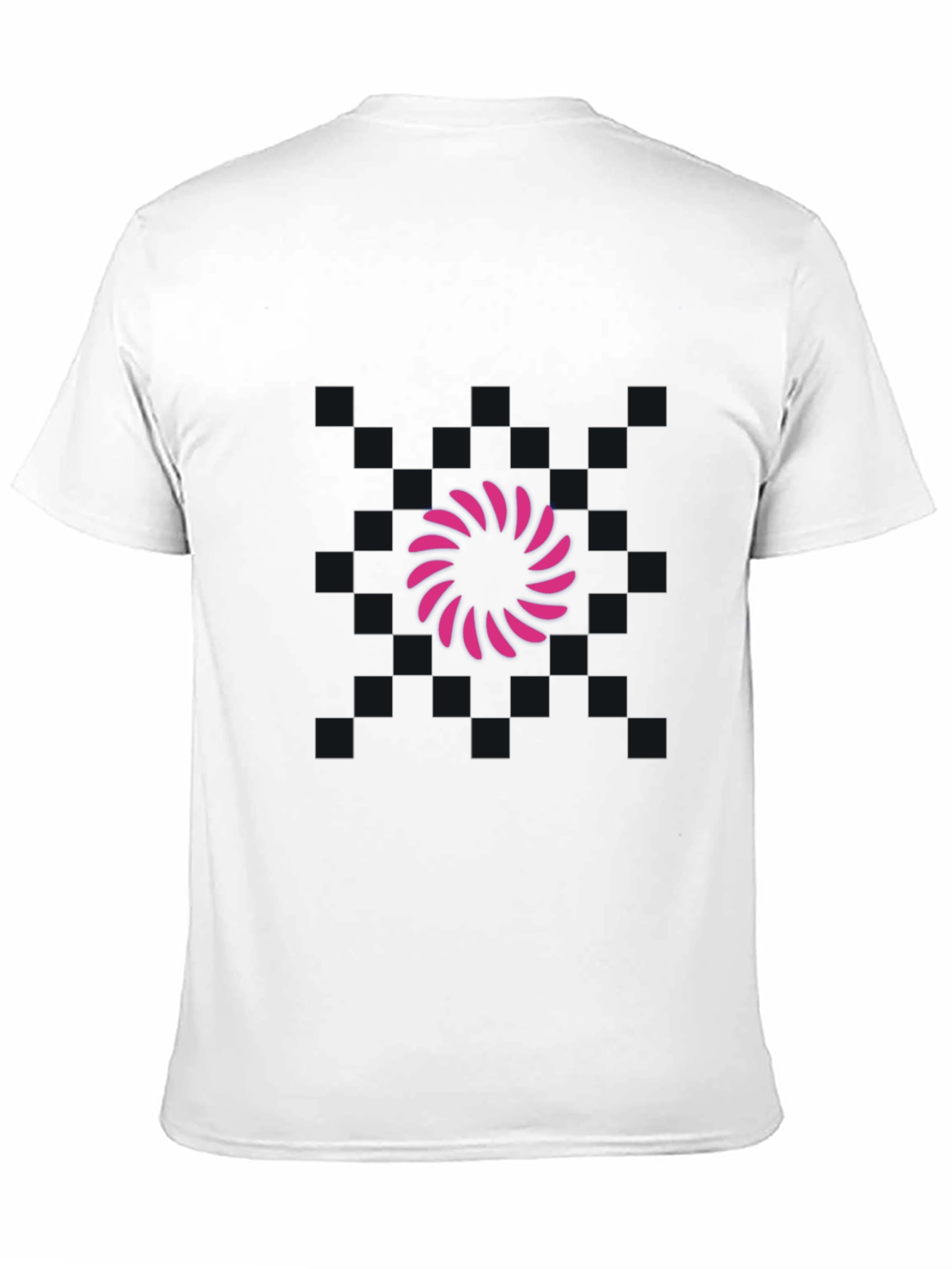 Mens Black T-Shirt - Pink Swirl Graphic