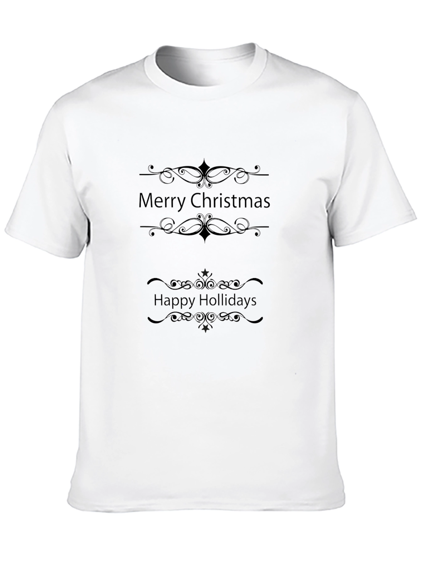 Merry Christmas & Happy Holidays Black T-Shirt