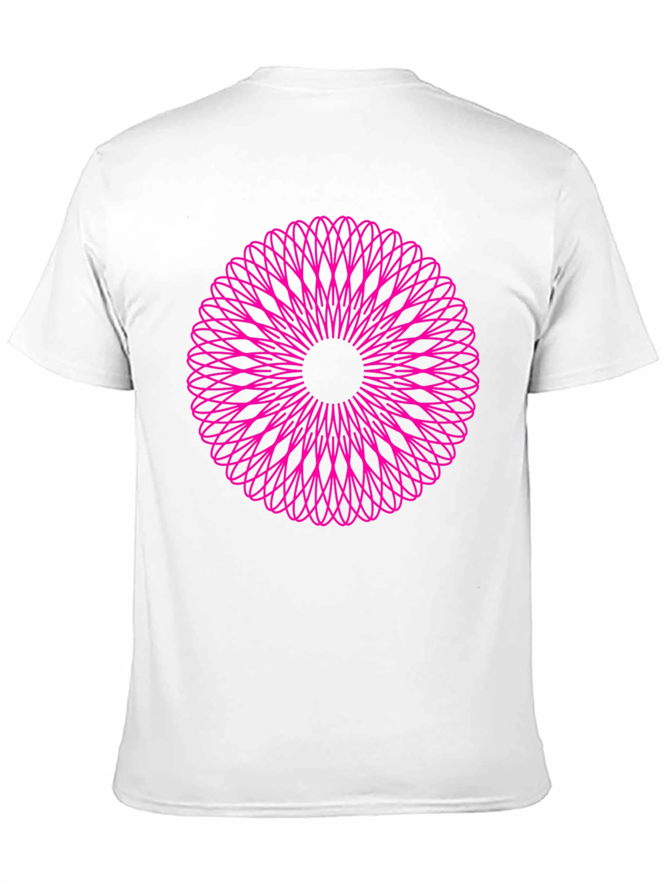 Abstract Pink Mandala Graphic Black T-Shirt