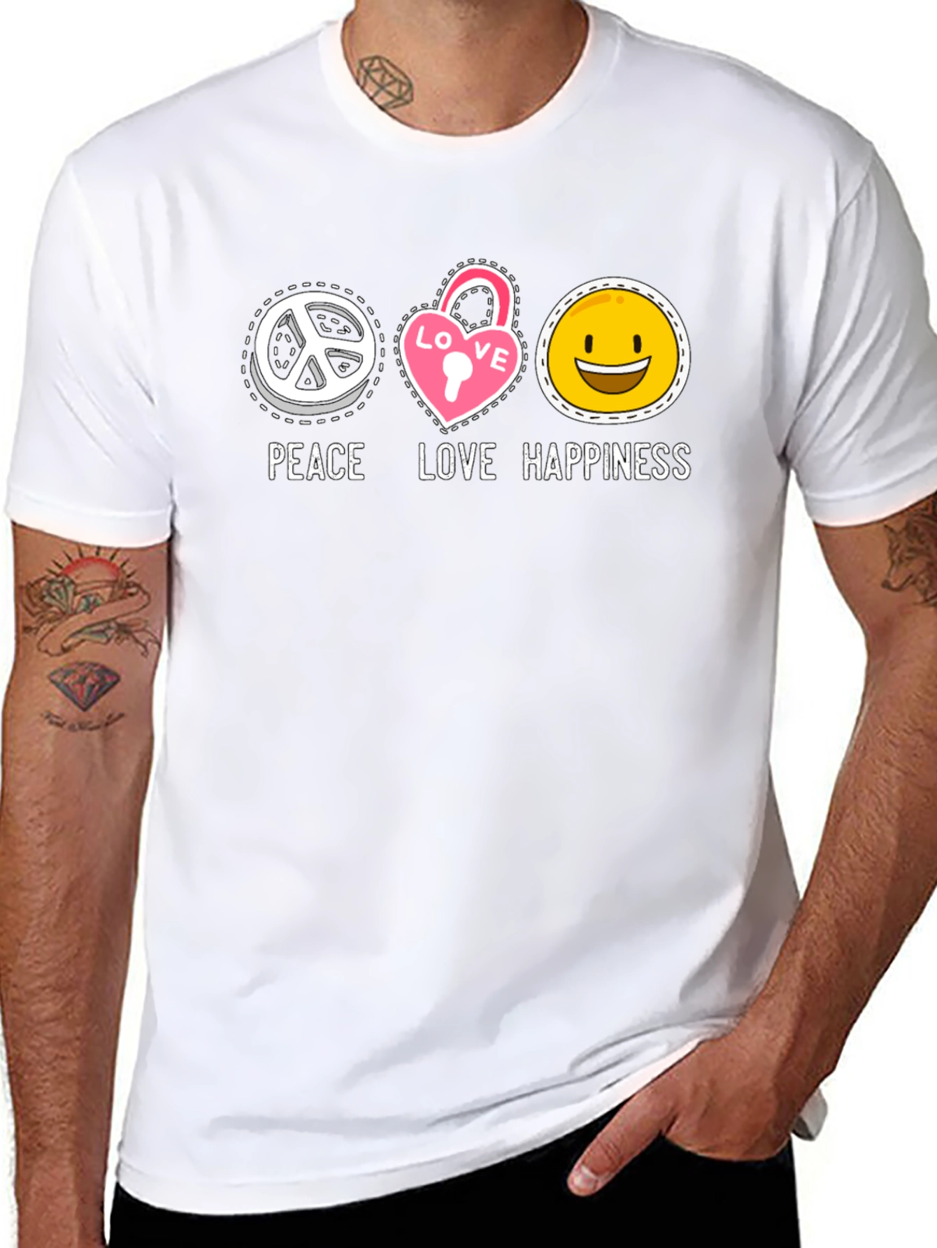 Peace Love Happiness Graphic Tee