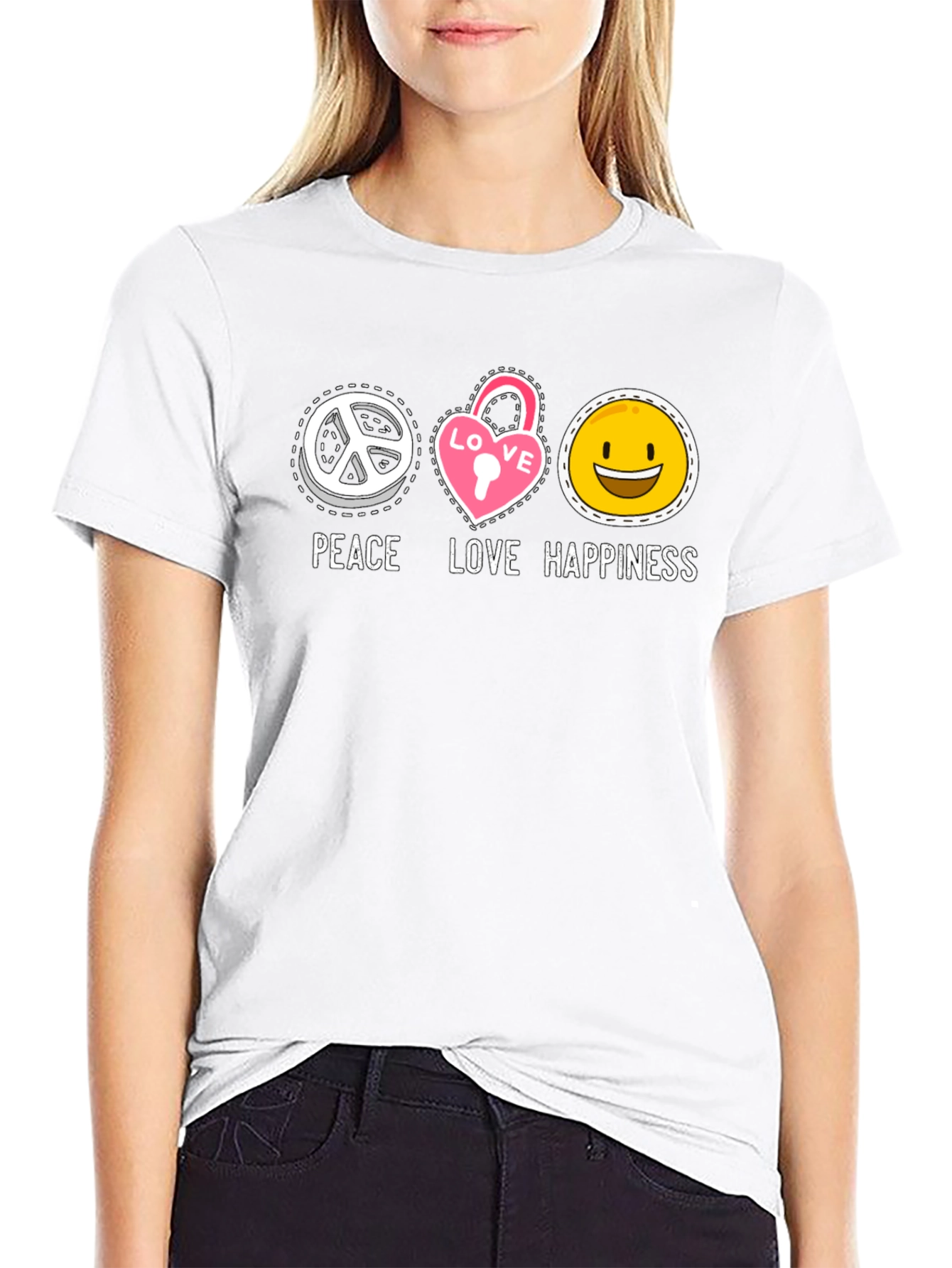 Peace Love Happiness Graphic Tee