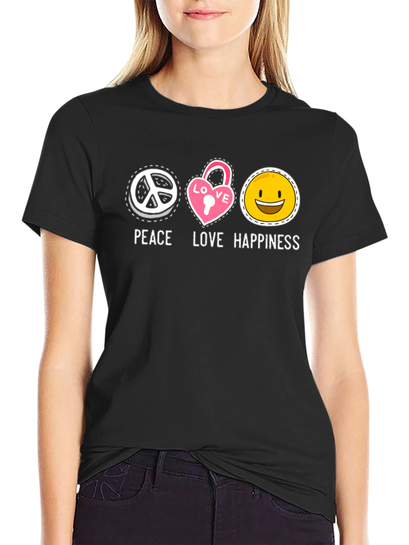 Peace Love Happiness Graphic Tee
