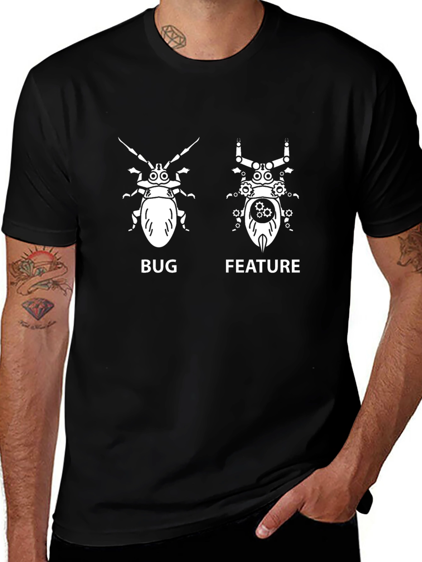 Bug vs Feature Programmer Humor T-Shirt