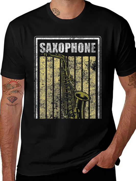 Saxophone Graphic Tee - Music Lovers Shirt
