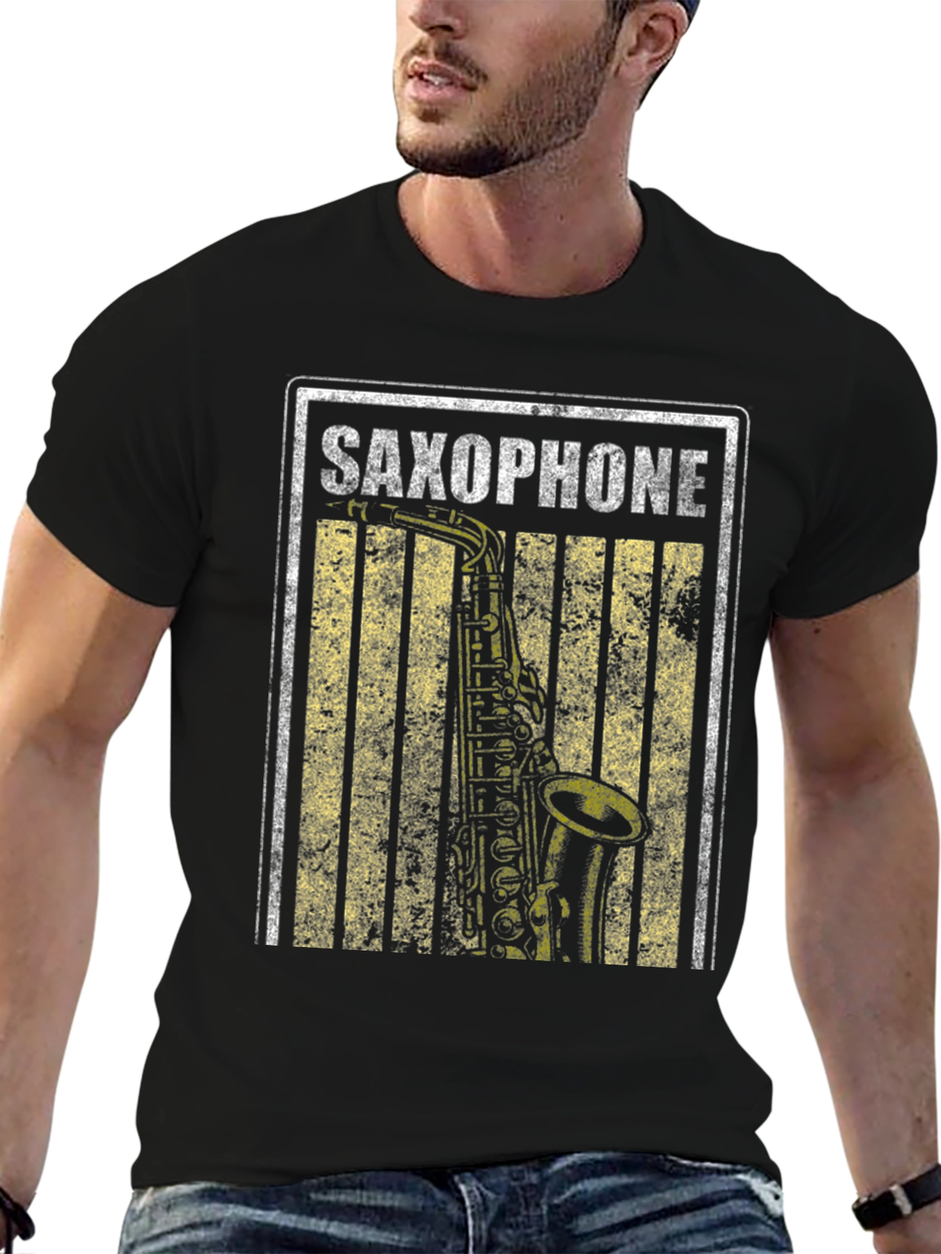 Saxophone Graphic Tee - Music Lovers Shirt