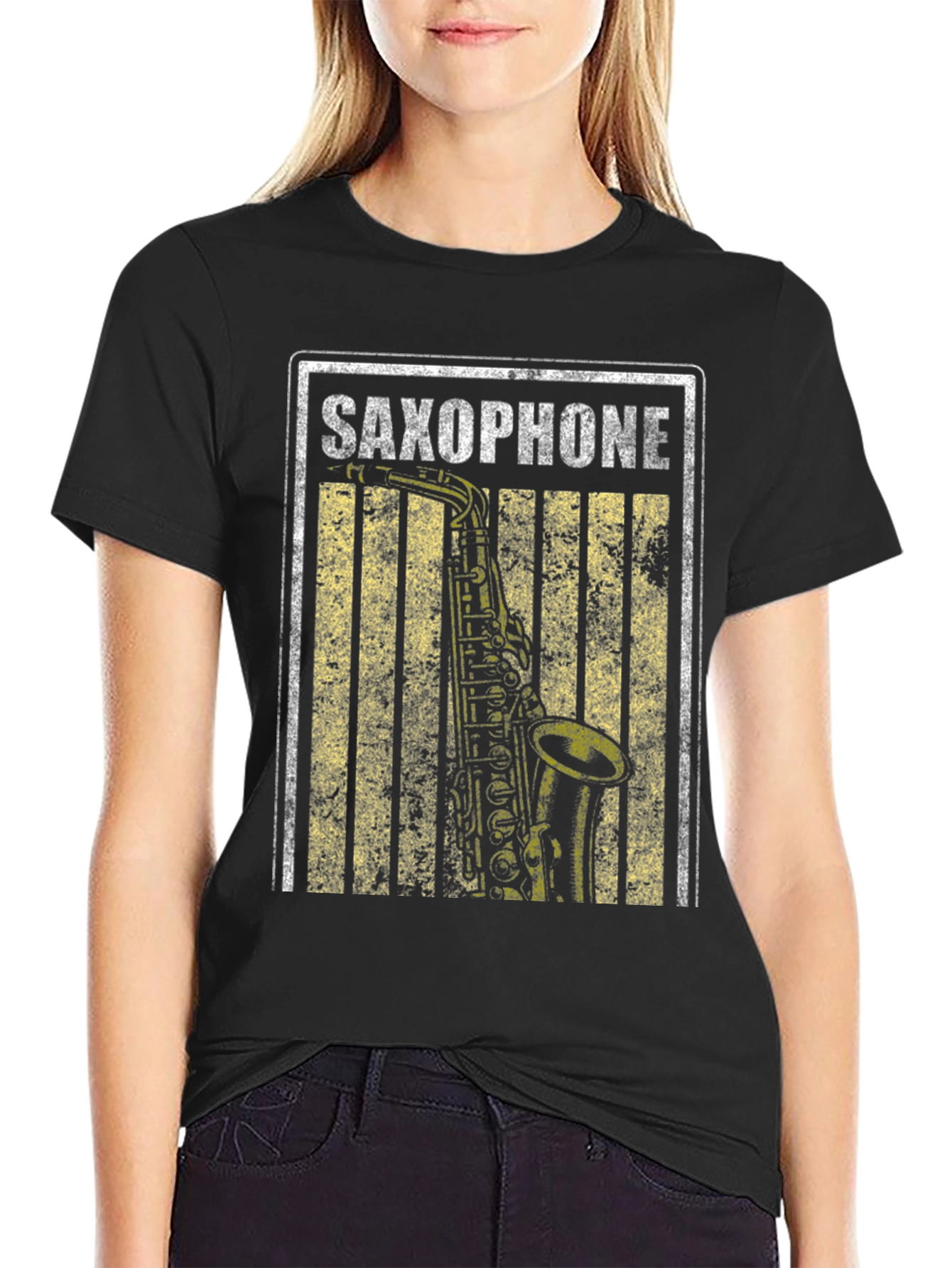 Saxophone Graphic Tee - Music Lovers Shirt
