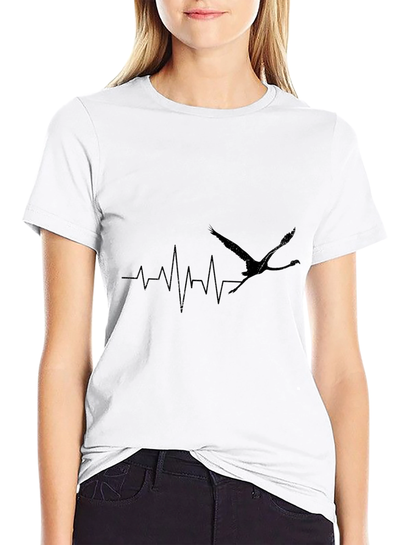Black Crane Heartbeat T-Shirt