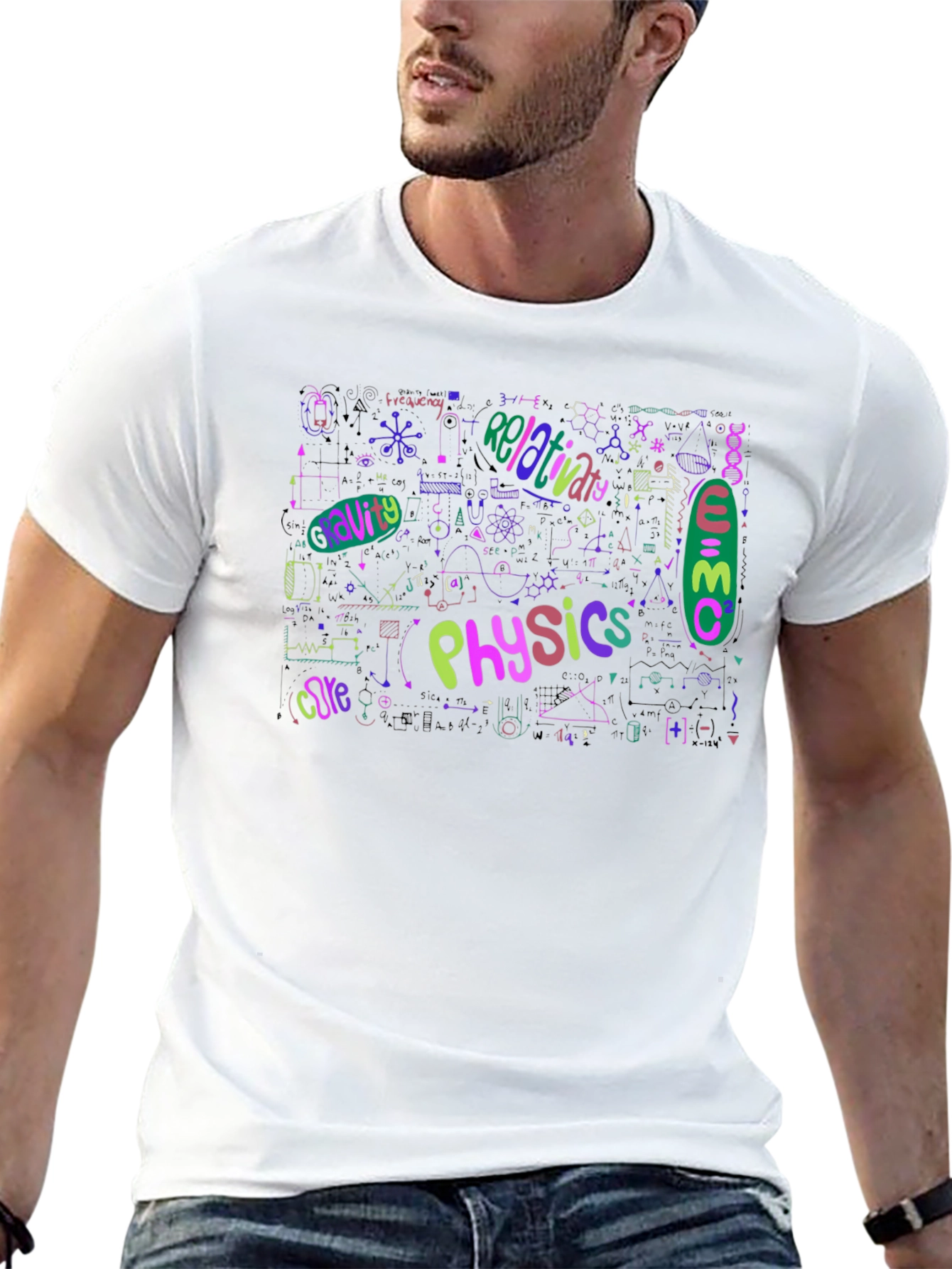 Physics Formula Graphic Print Black T-Shirt