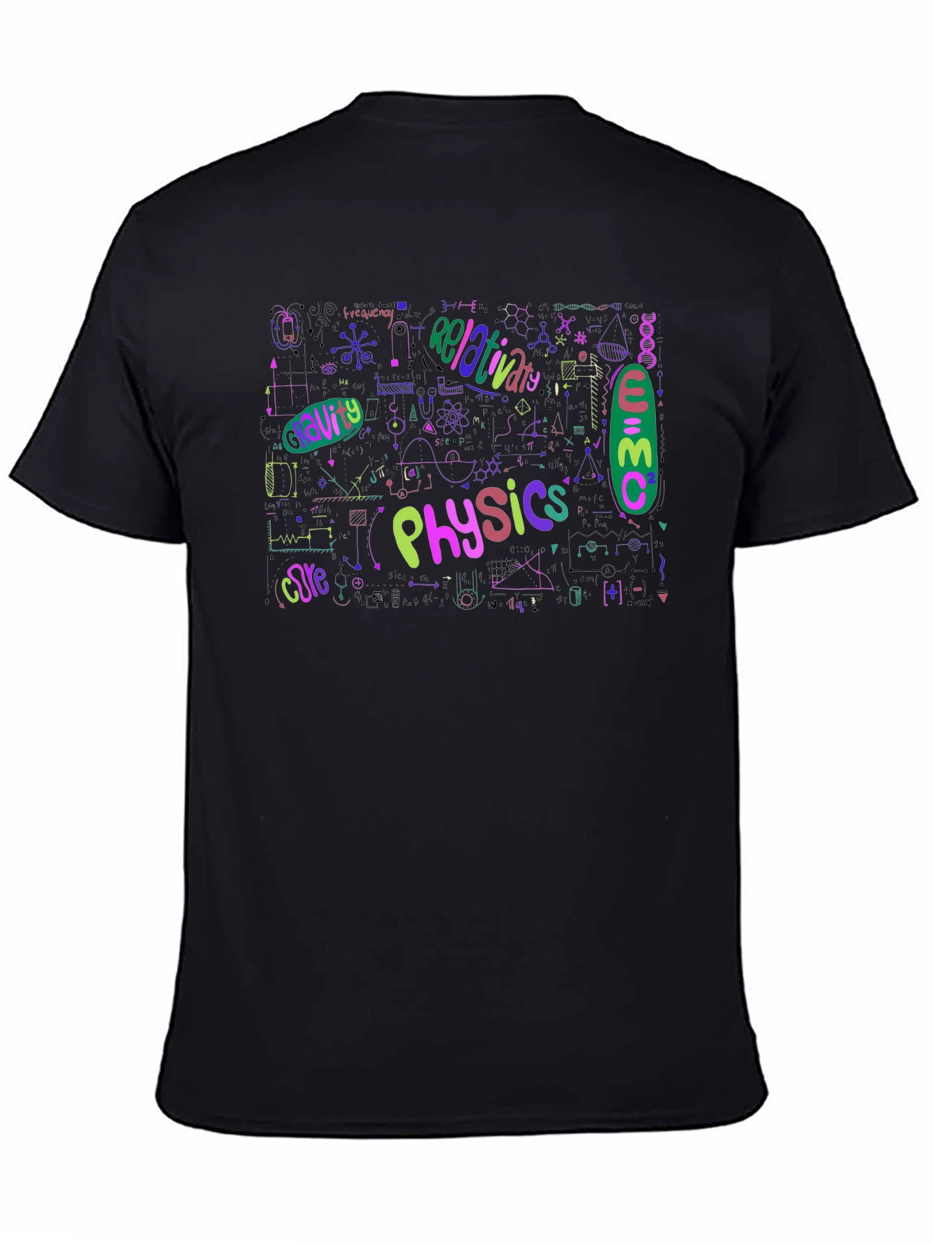 Physics Formula Graphic Print Black T-Shirt