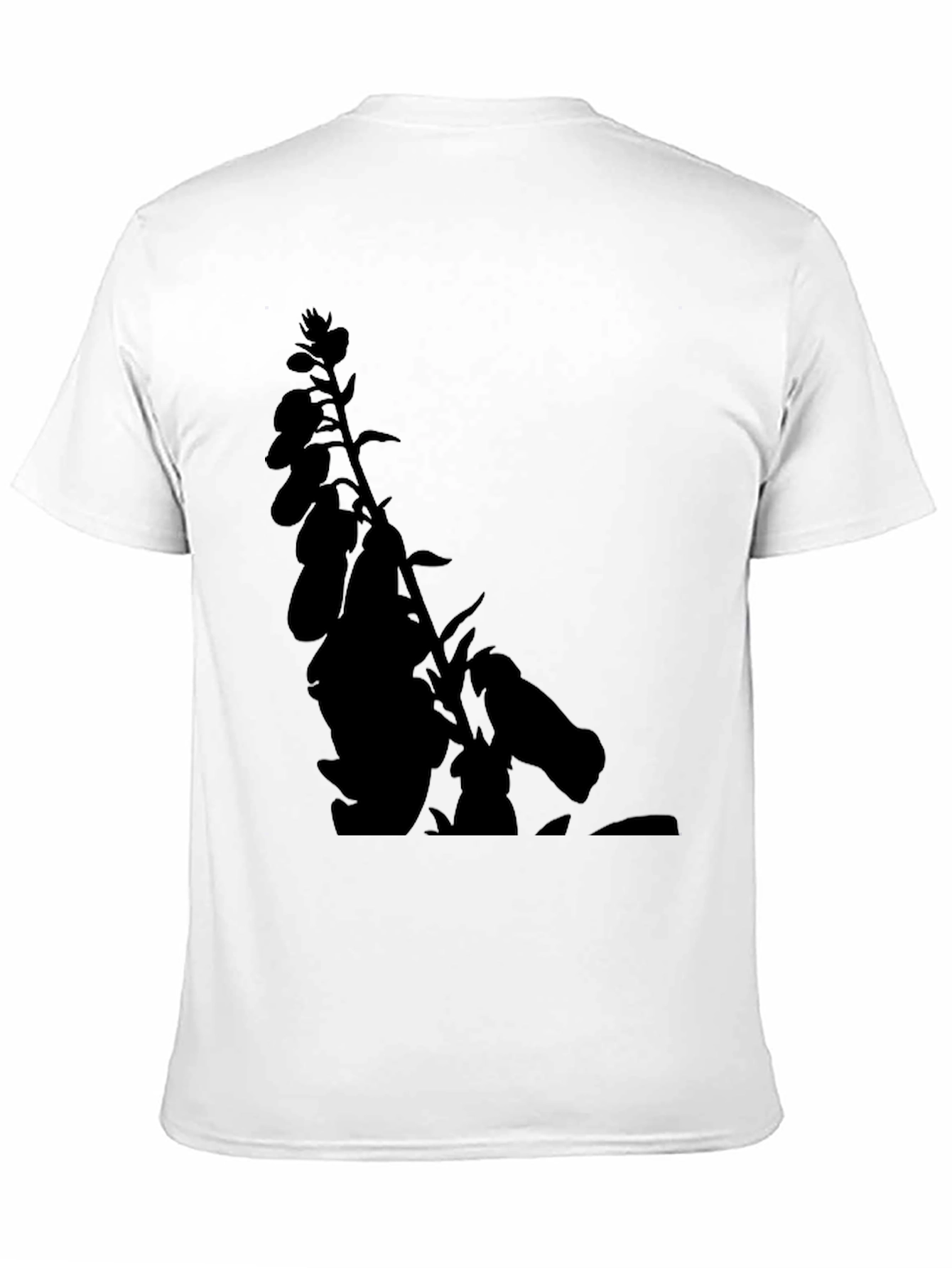 Black Floral Silhouette T-Shirt