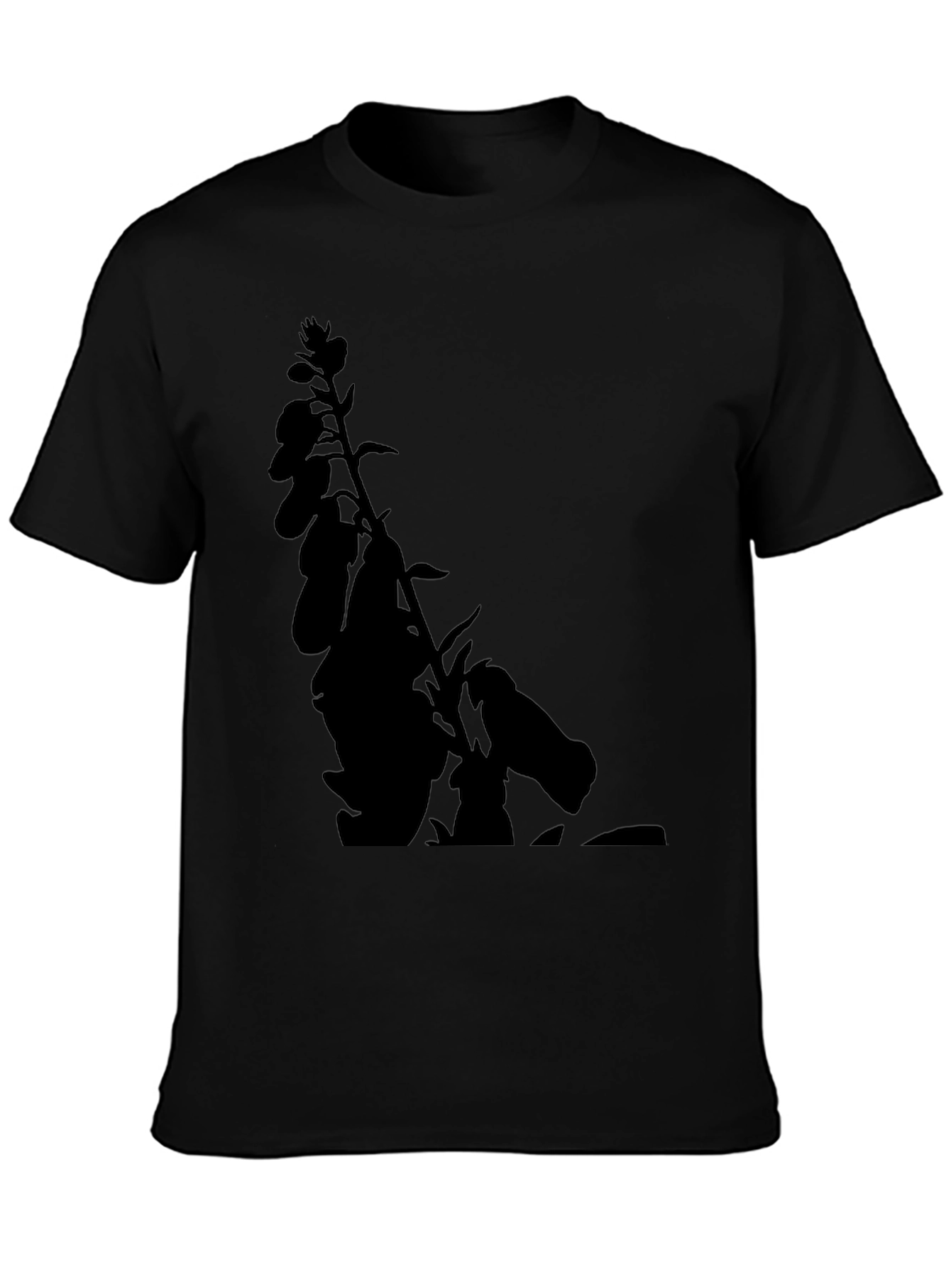 Black Floral Silhouette T-Shirt