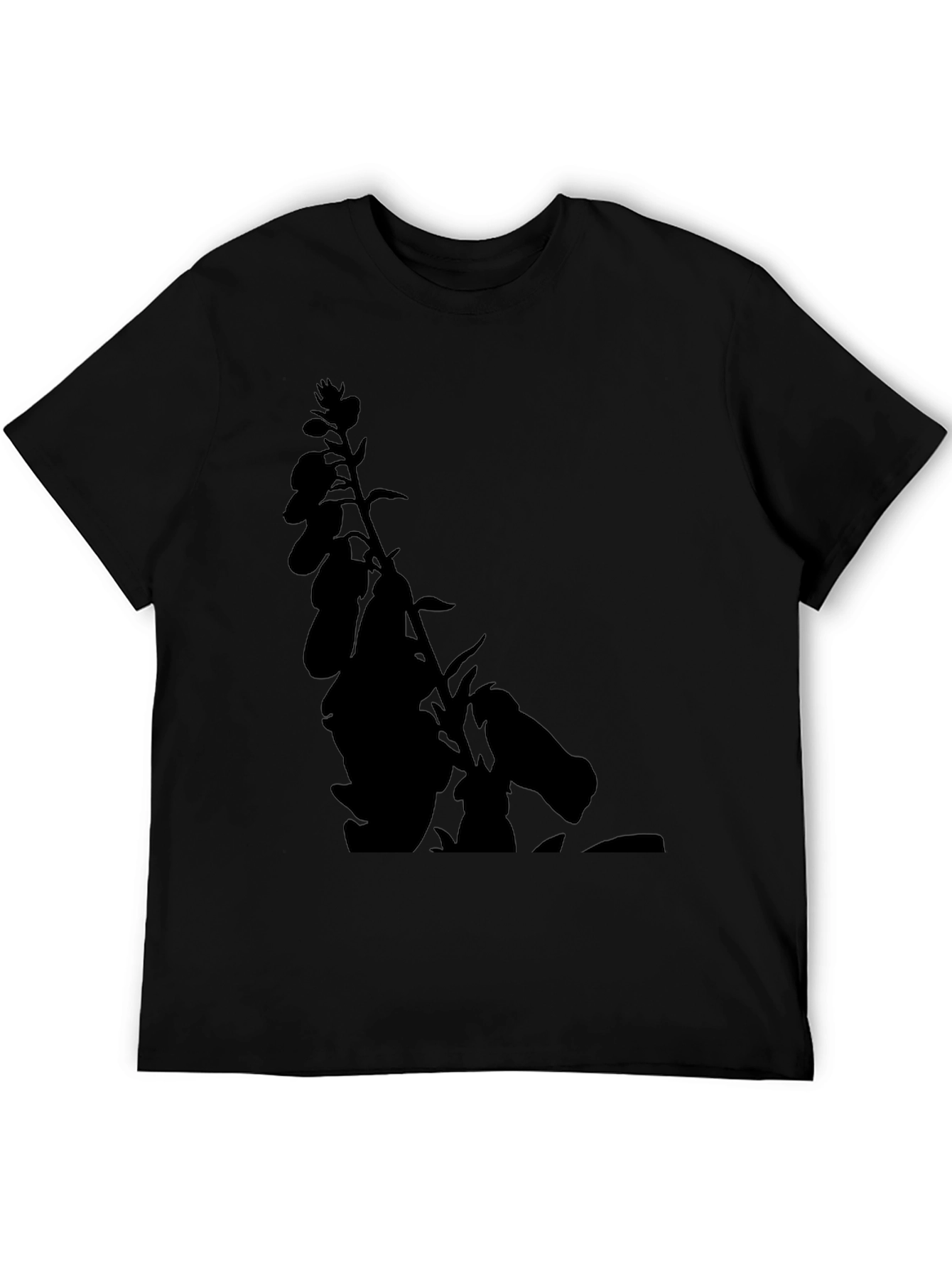 Black Floral Silhouette T-Shirt