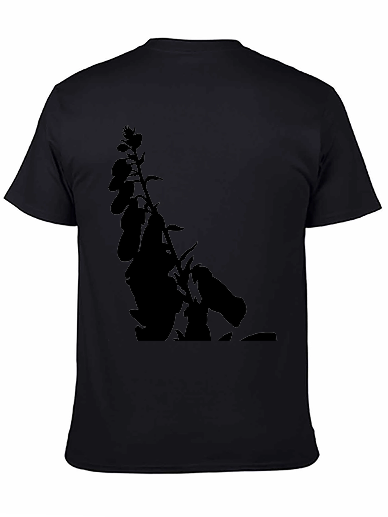 Black Floral Silhouette T-Shirt