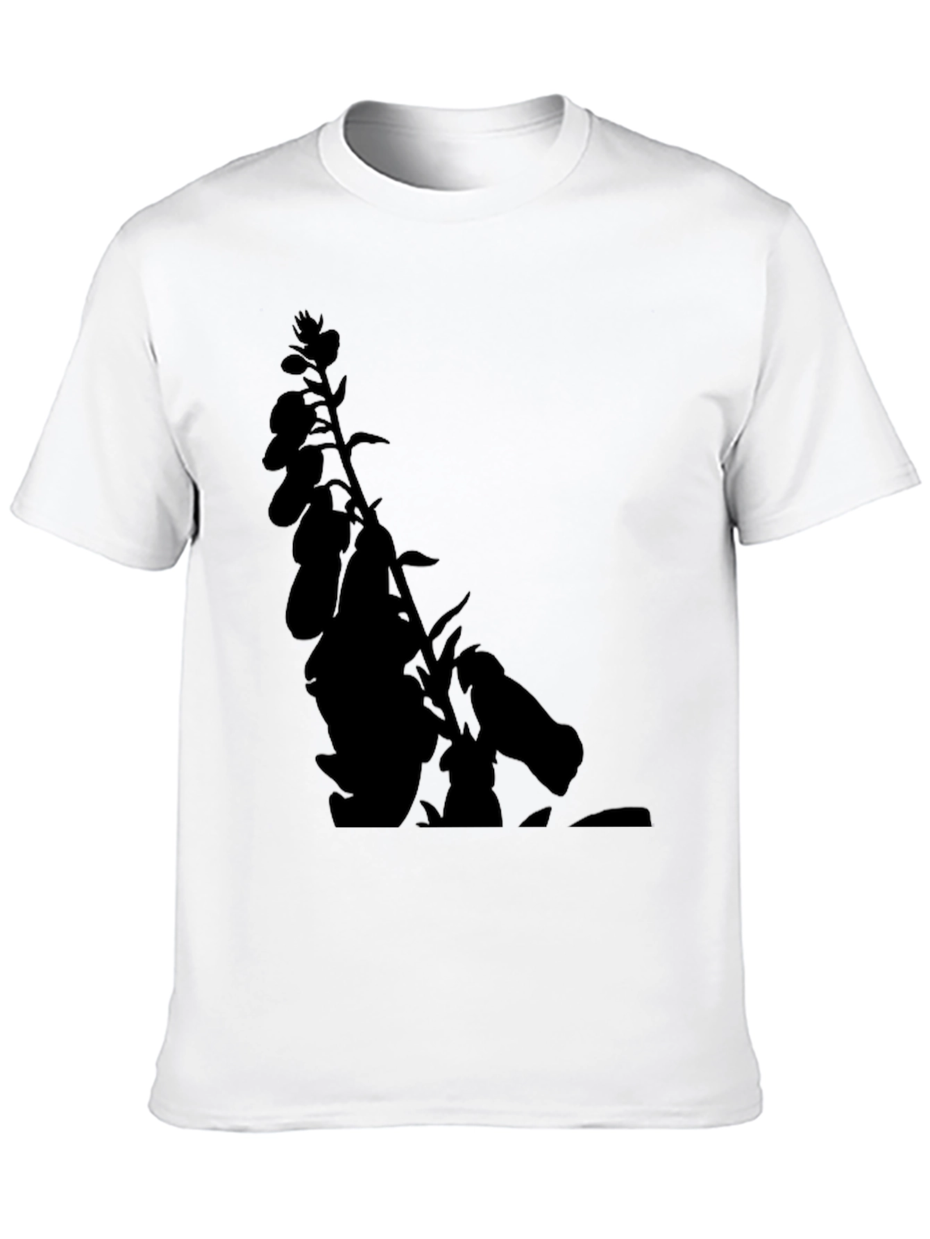 Black Floral Silhouette T-Shirt