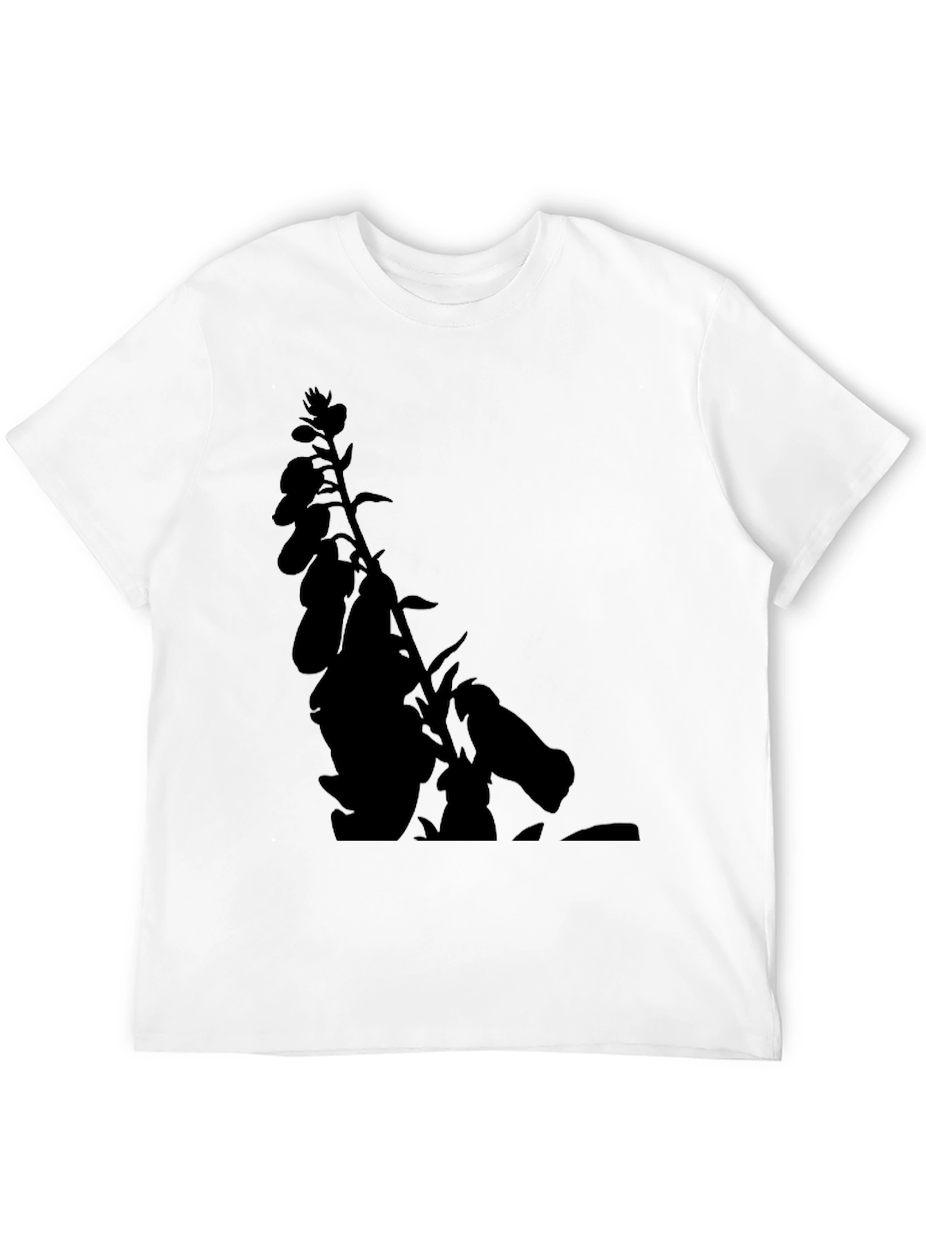 Black Floral Silhouette T-Shirt