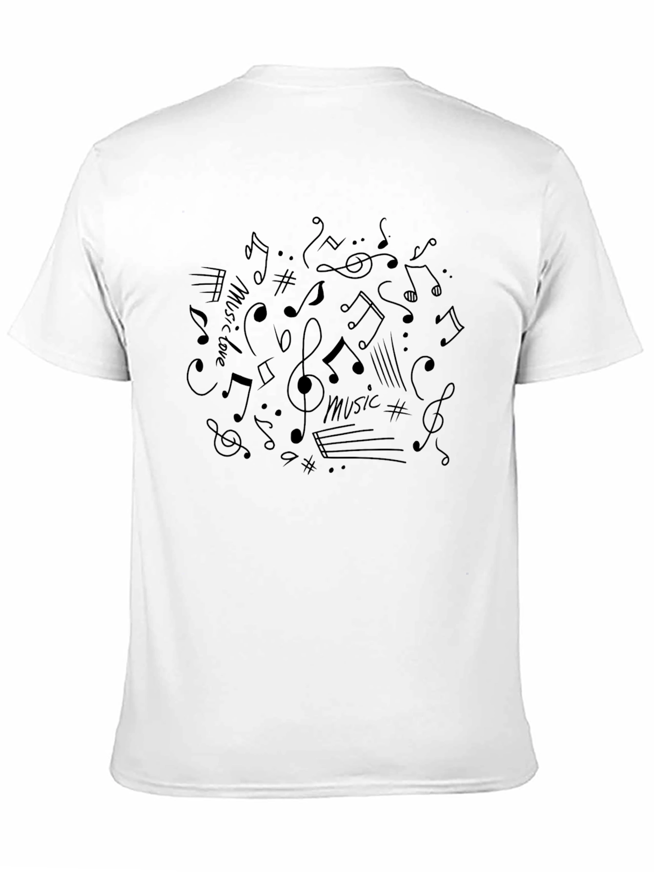 Music Notes Graphic Print Crew Neck T-Shirt