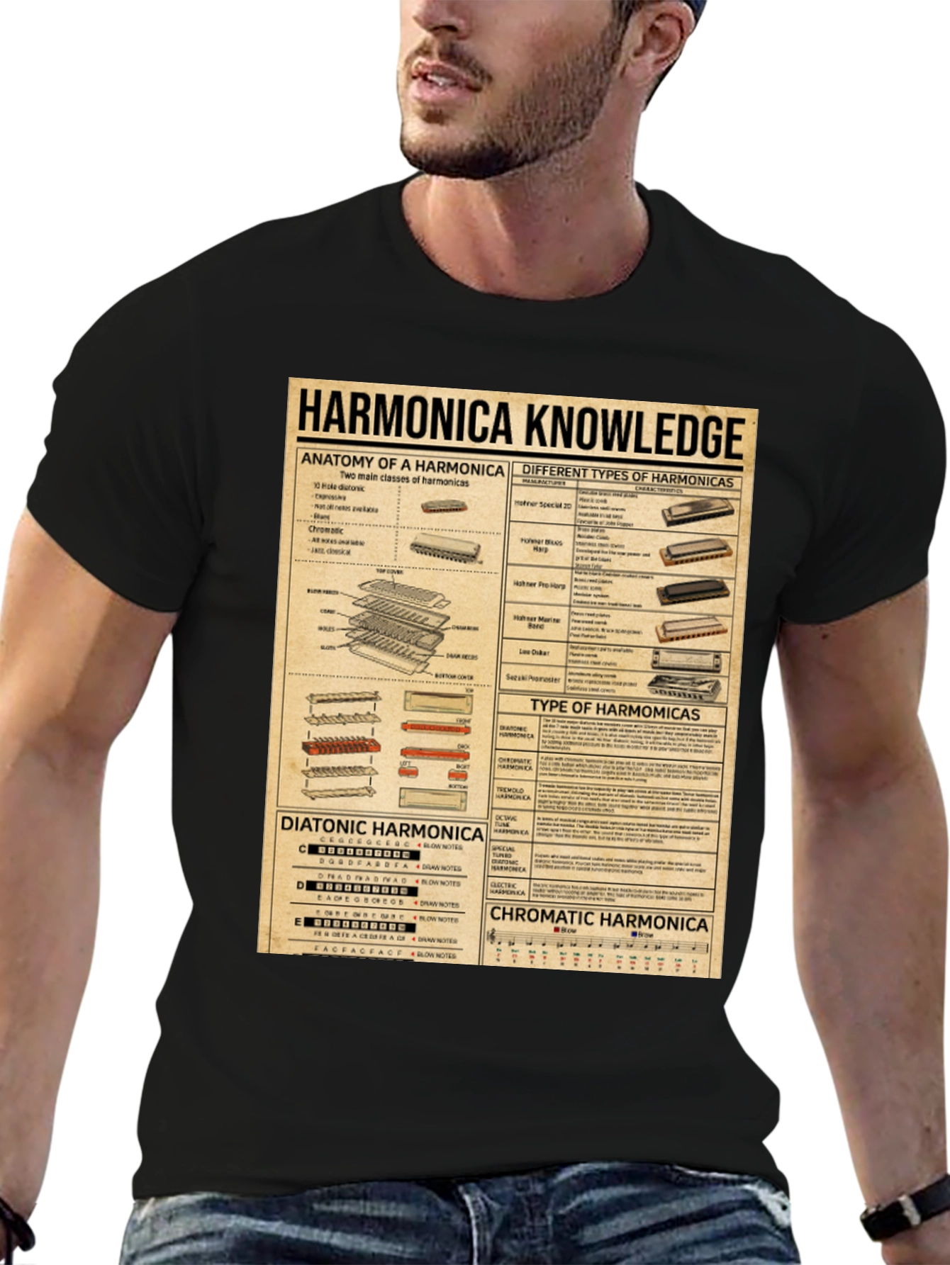Harmonica Knowledge Graphic T-Shirt