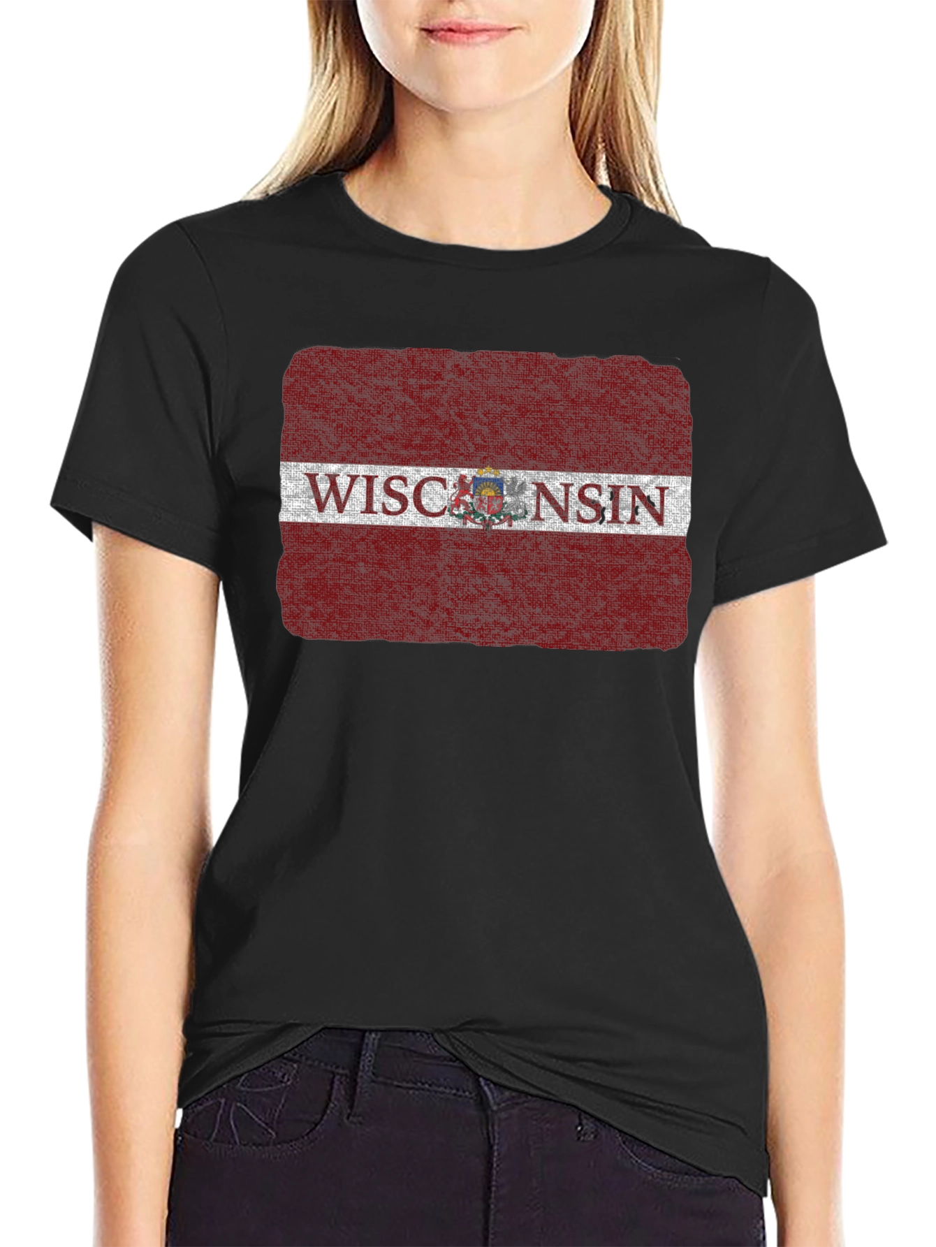 Wisconsin State Flag Graphic Tee - Distressed Print