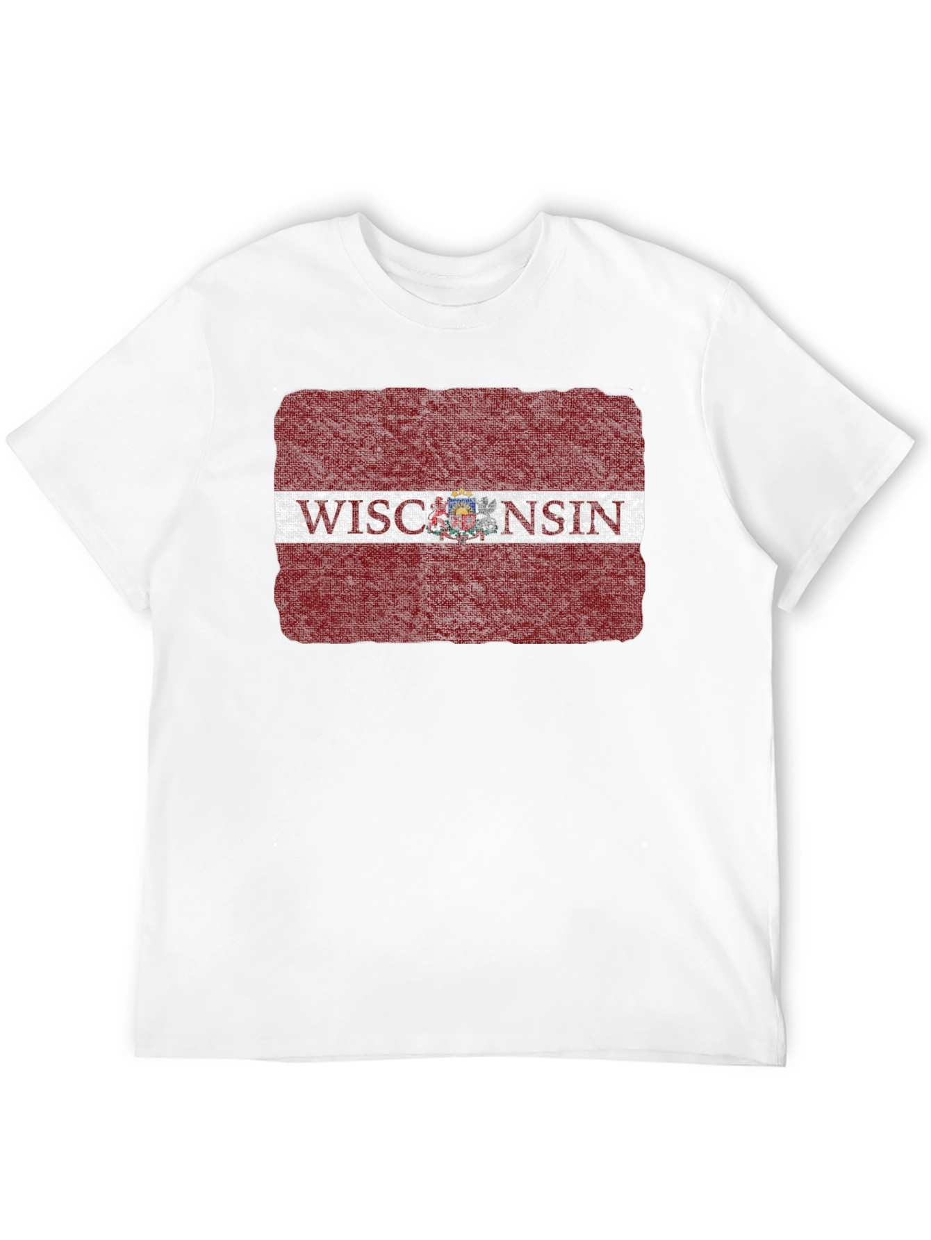 Wisconsin State Flag Graphic Tee - Distressed Print