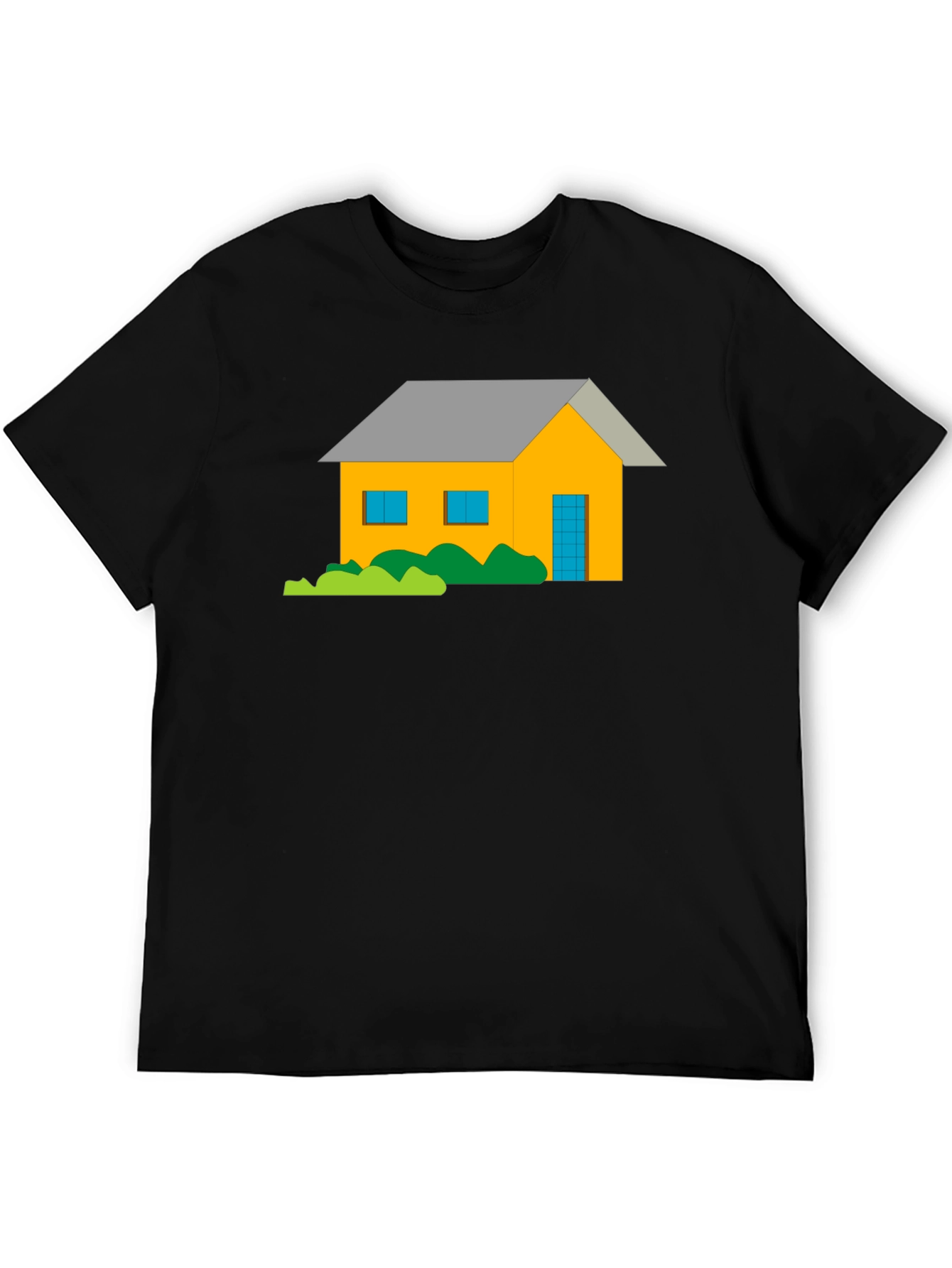 Cartoon House Graphic Tee - Black