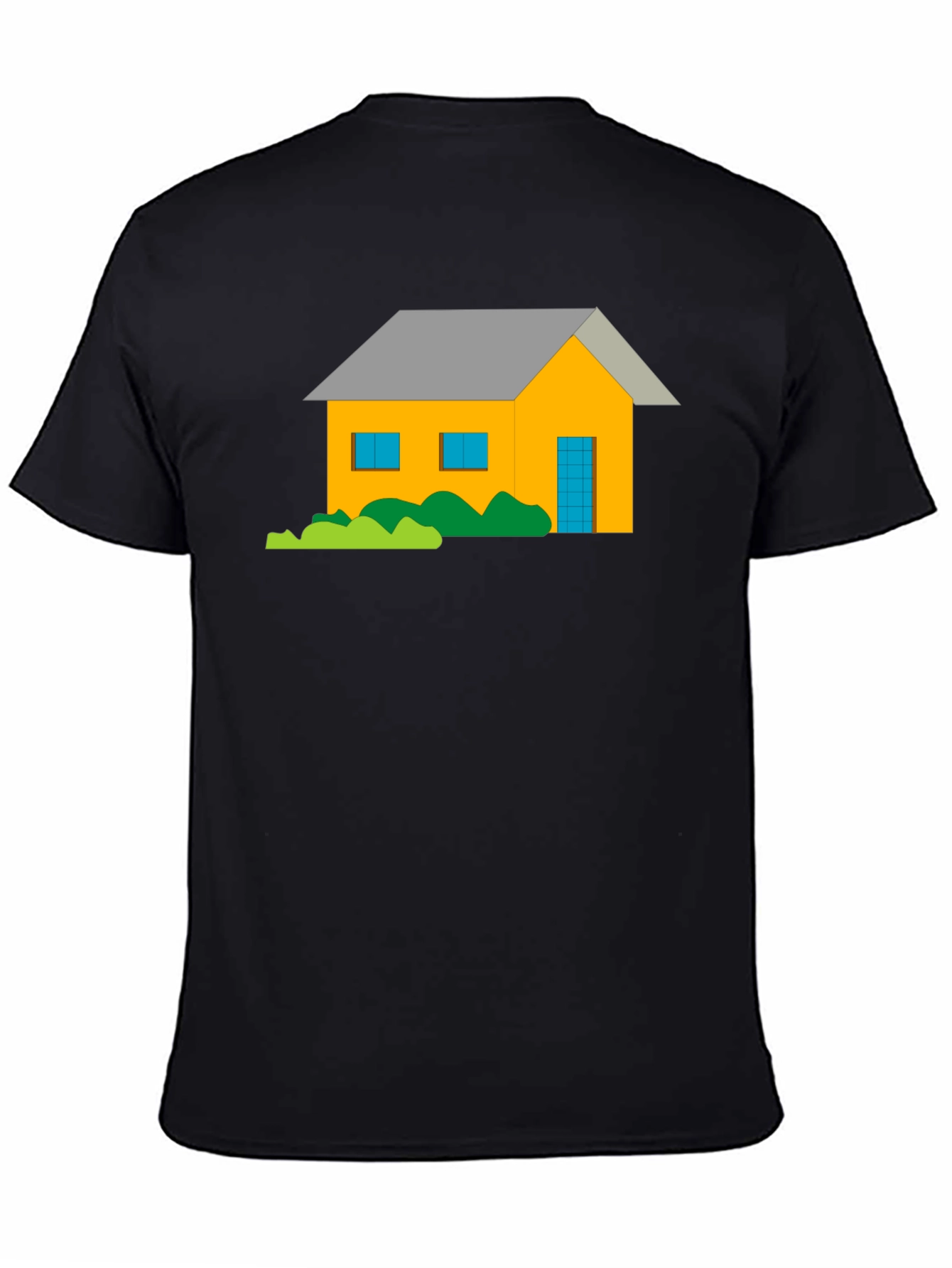 Cartoon House Graphic Tee - Black