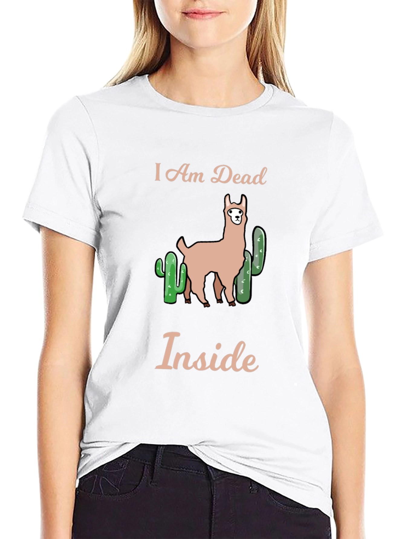 I am Dead Inside Llama Graphic T-Shirt