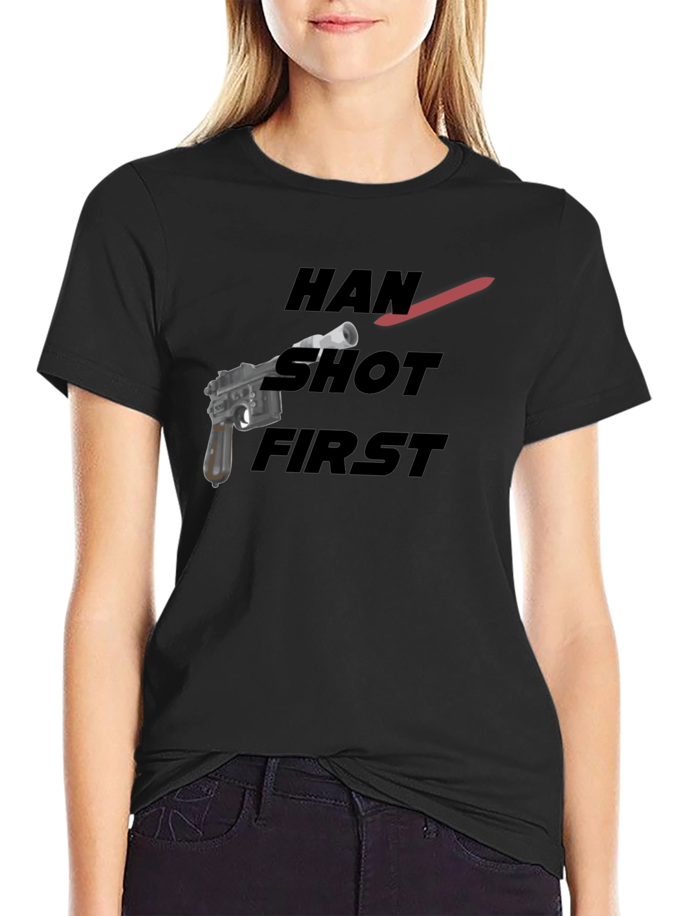 Han Shot First Graphic Tee - Black Cotton Blend