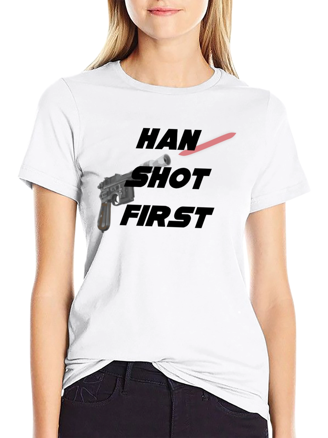 Han Shot First Graphic Tee - Black Cotton Blend