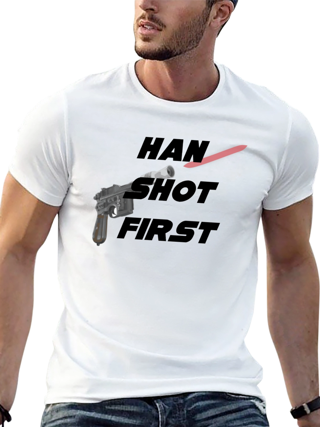Han Shot First Graphic Tee - Black Cotton Blend