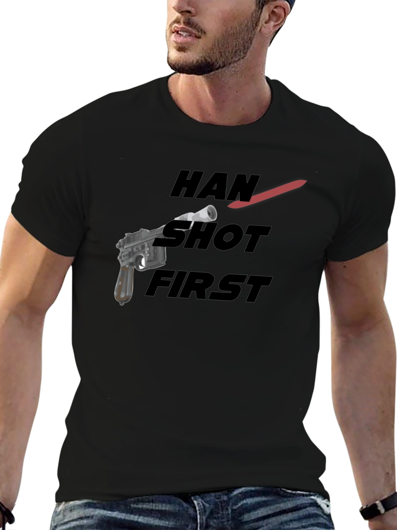 Han Shot First Graphic Tee - Black Cotton Blend