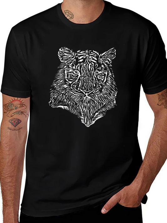 Tiger Graphic Print Black T-Shirt