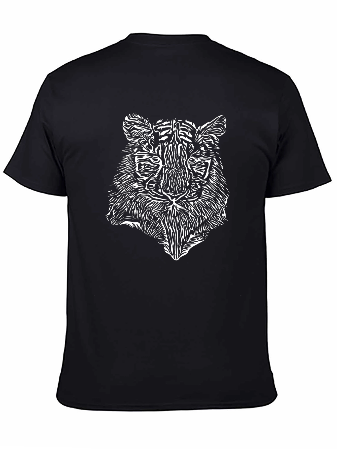 Tiger Graphic Print Black T-Shirt