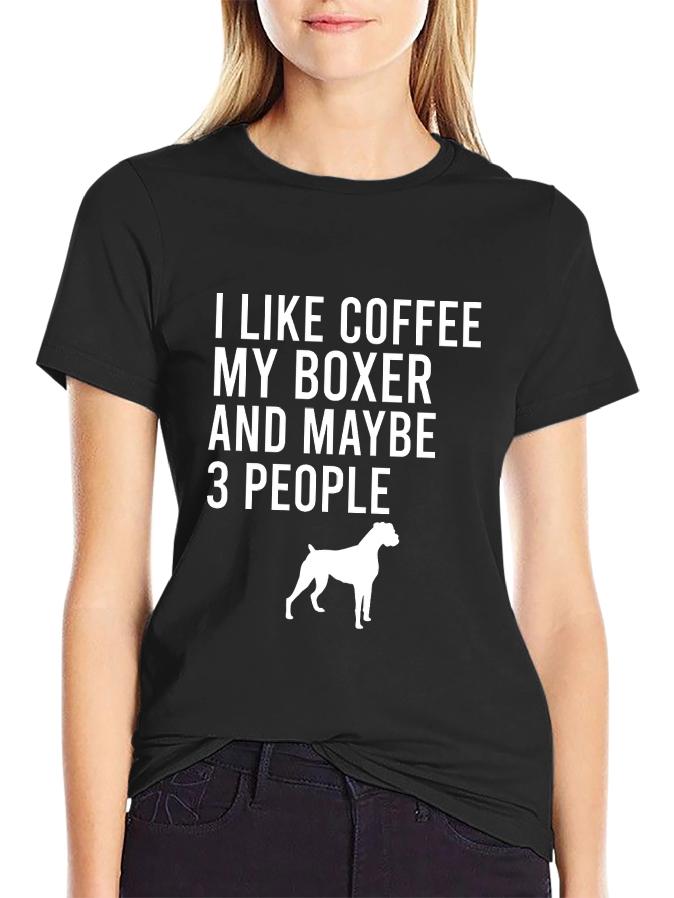 Coffee Boxer 3 People Black T-Shirt