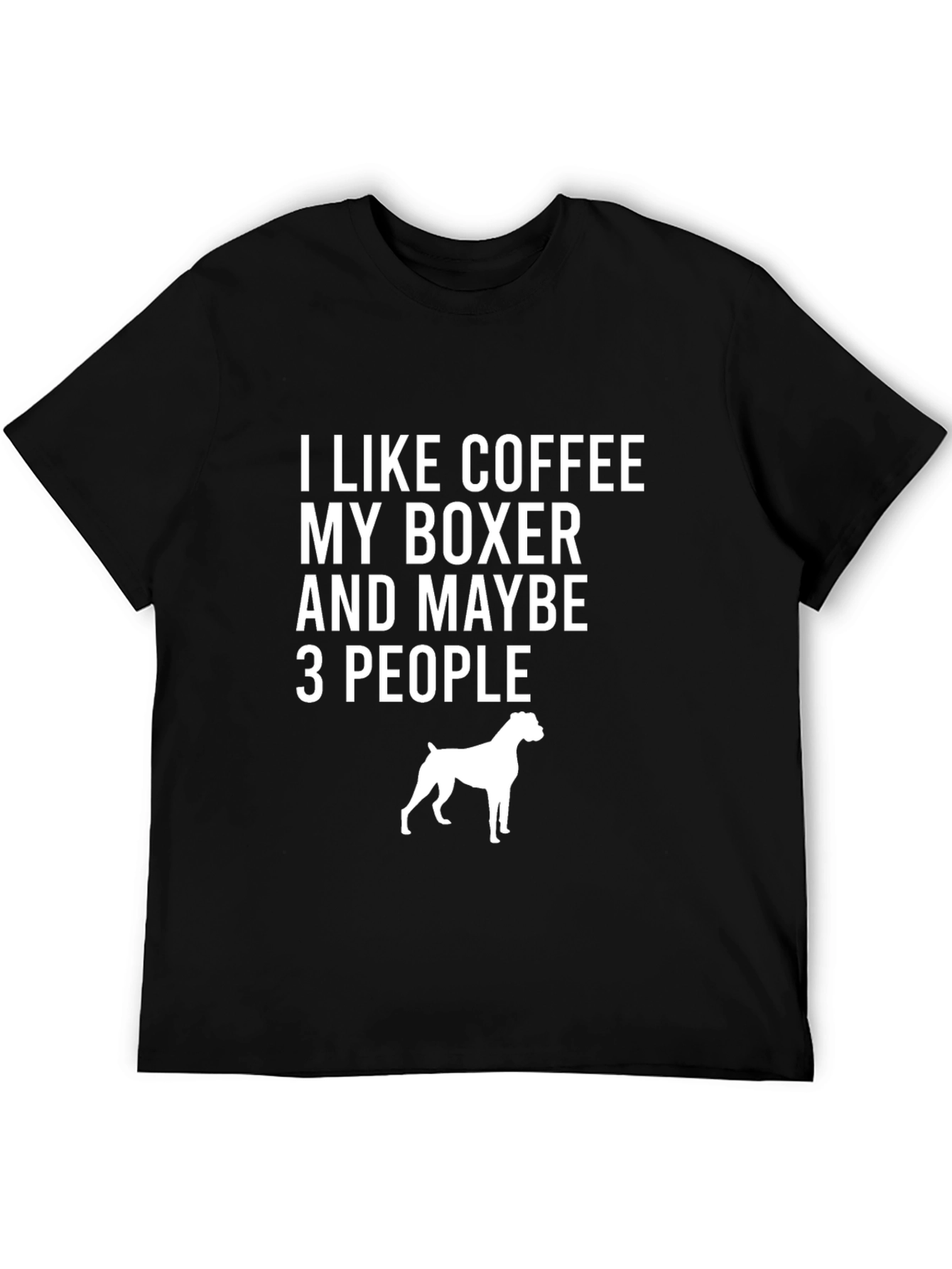 Coffee Boxer 3 People Black T-Shirt