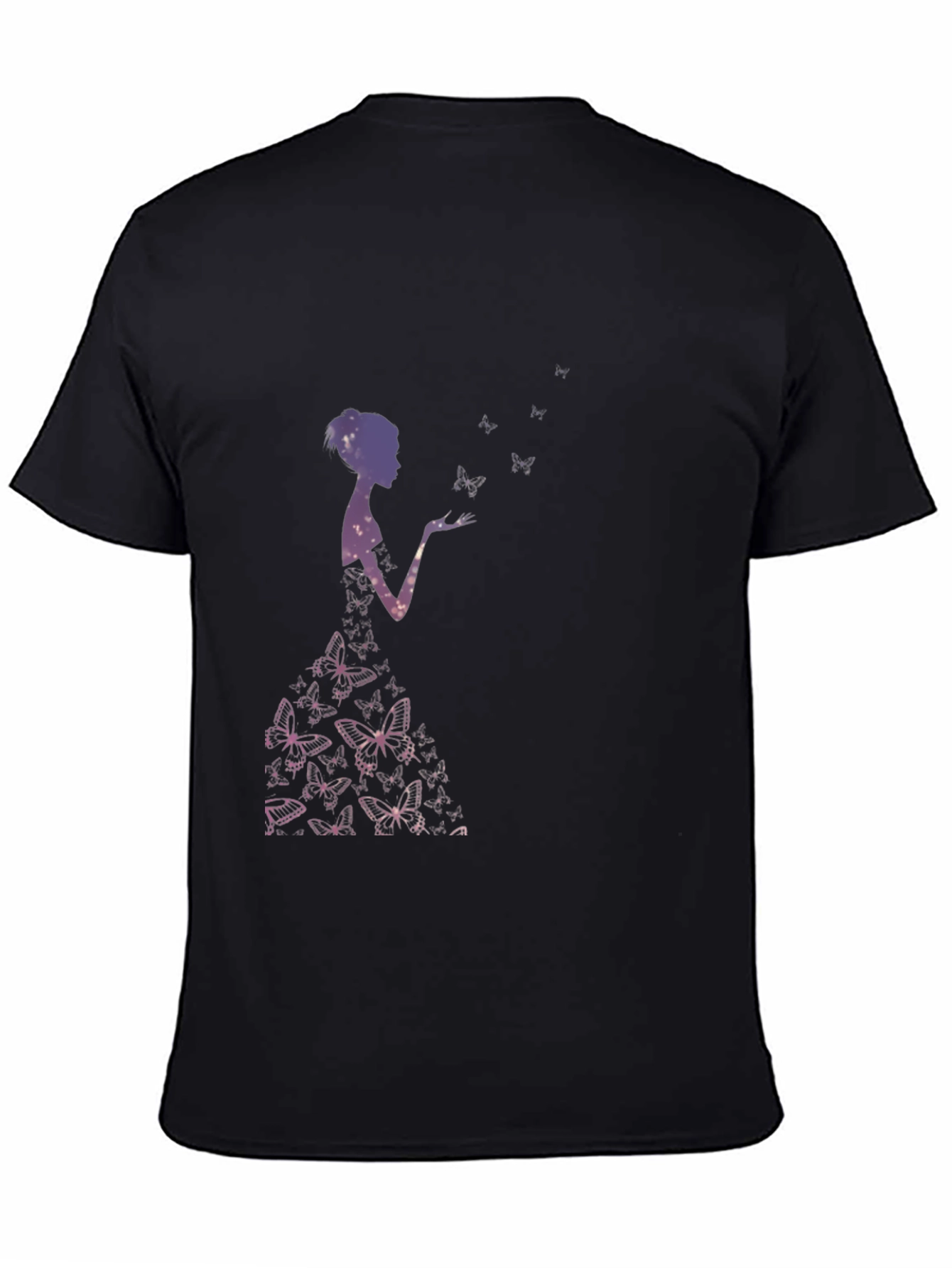 Butterfly Silhouette Graphic Black T-Shirt