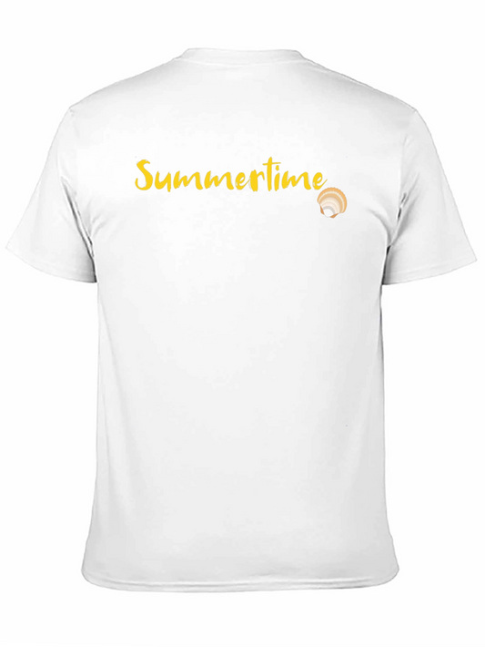 Summertime Shell Graphic Tee - Casual Black T-Shirt