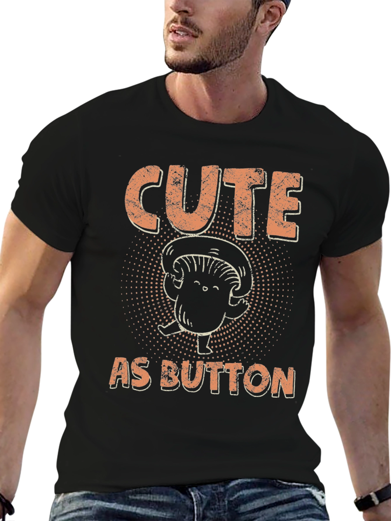 Cute as Button Mushroom Graphic Tee